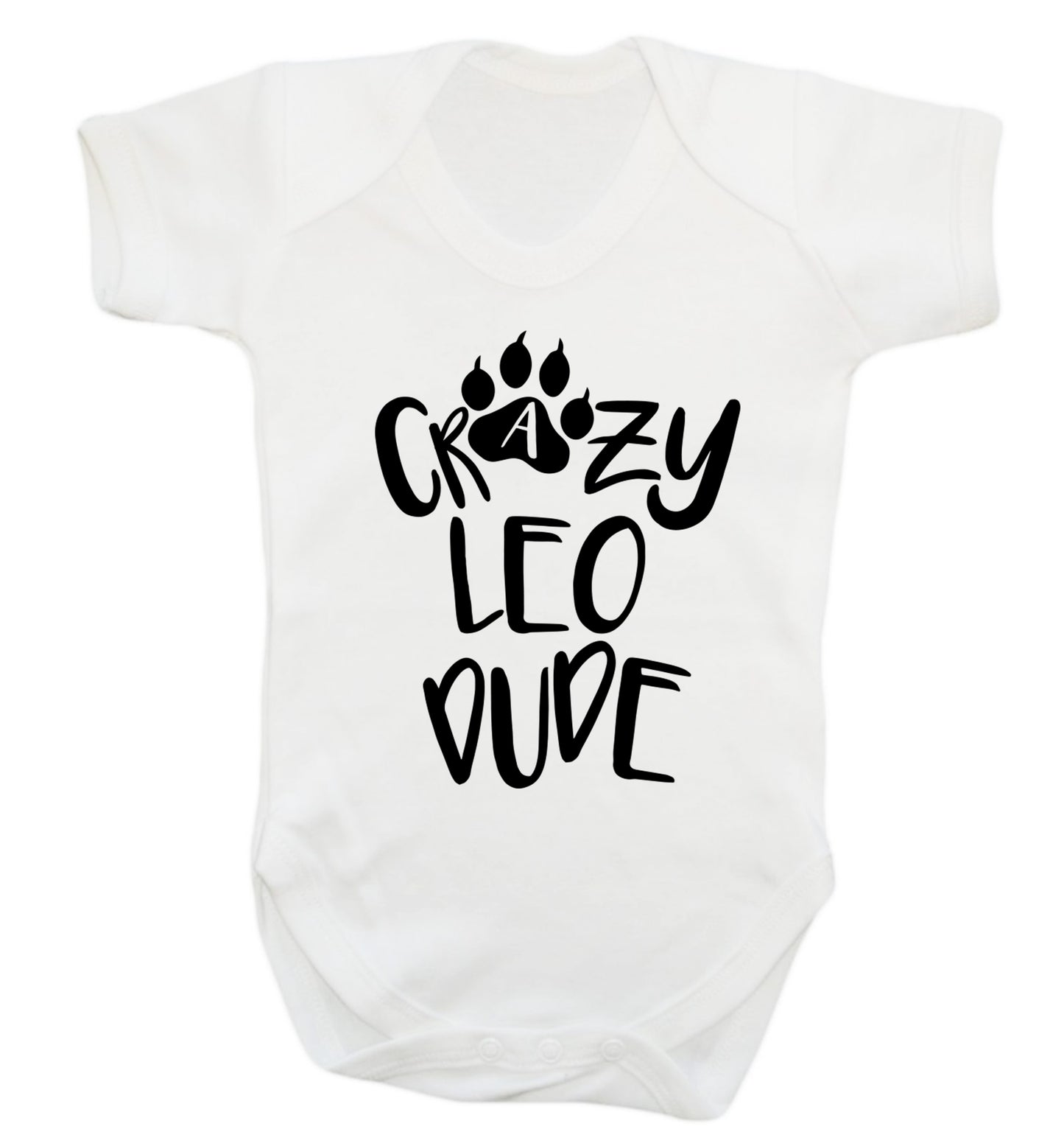 Crazy leo dude Baby Vest white 18-24 months