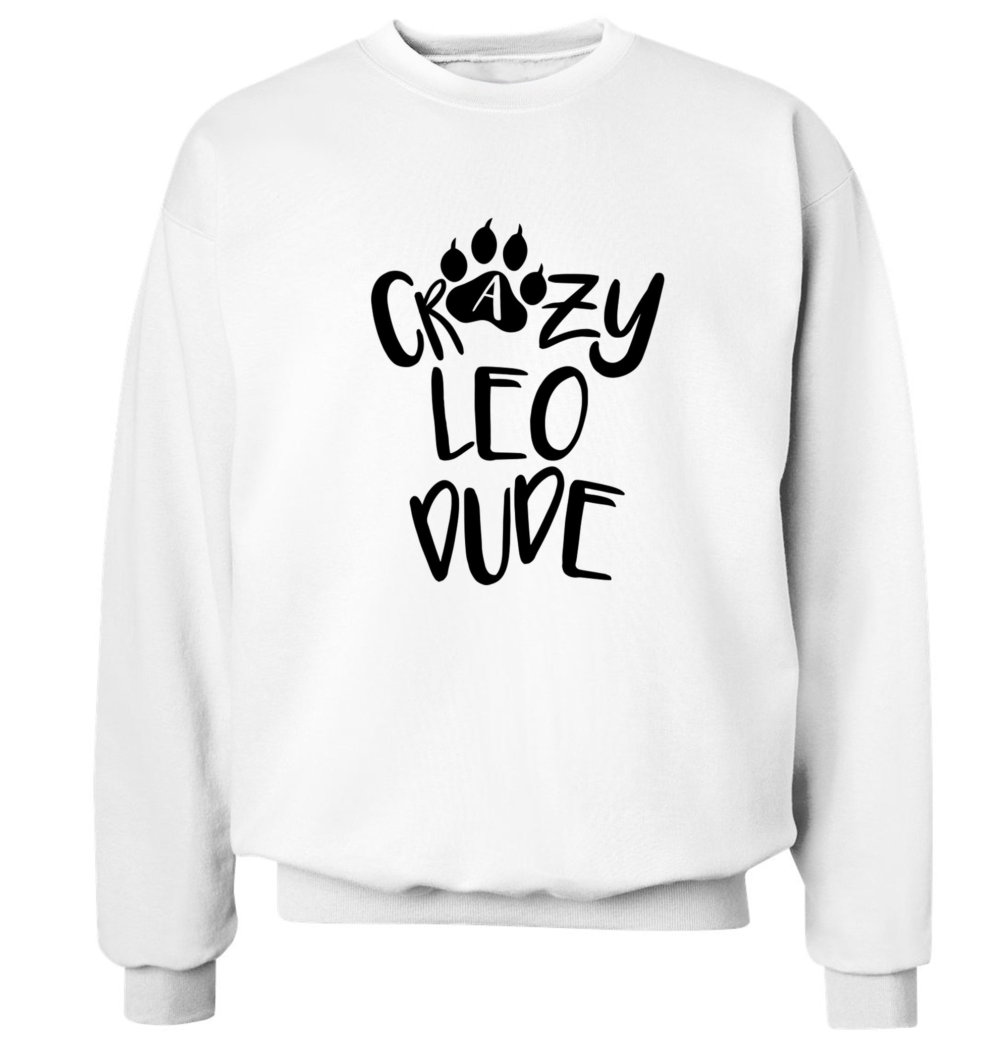 Crazy leo dude Adult's unisex white Sweater 2XL