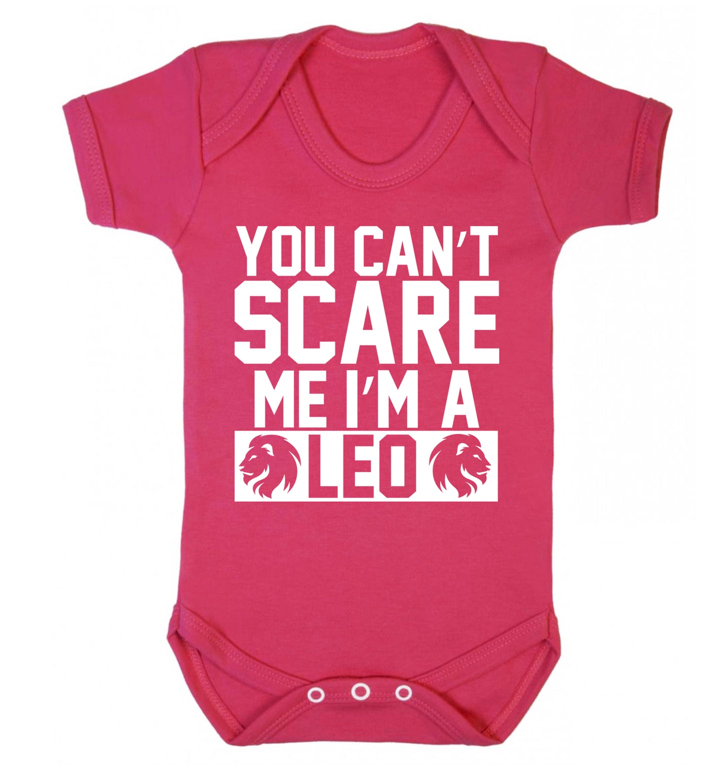 You can't scare me I'm a leo Baby Vest dark pink 18-24 months