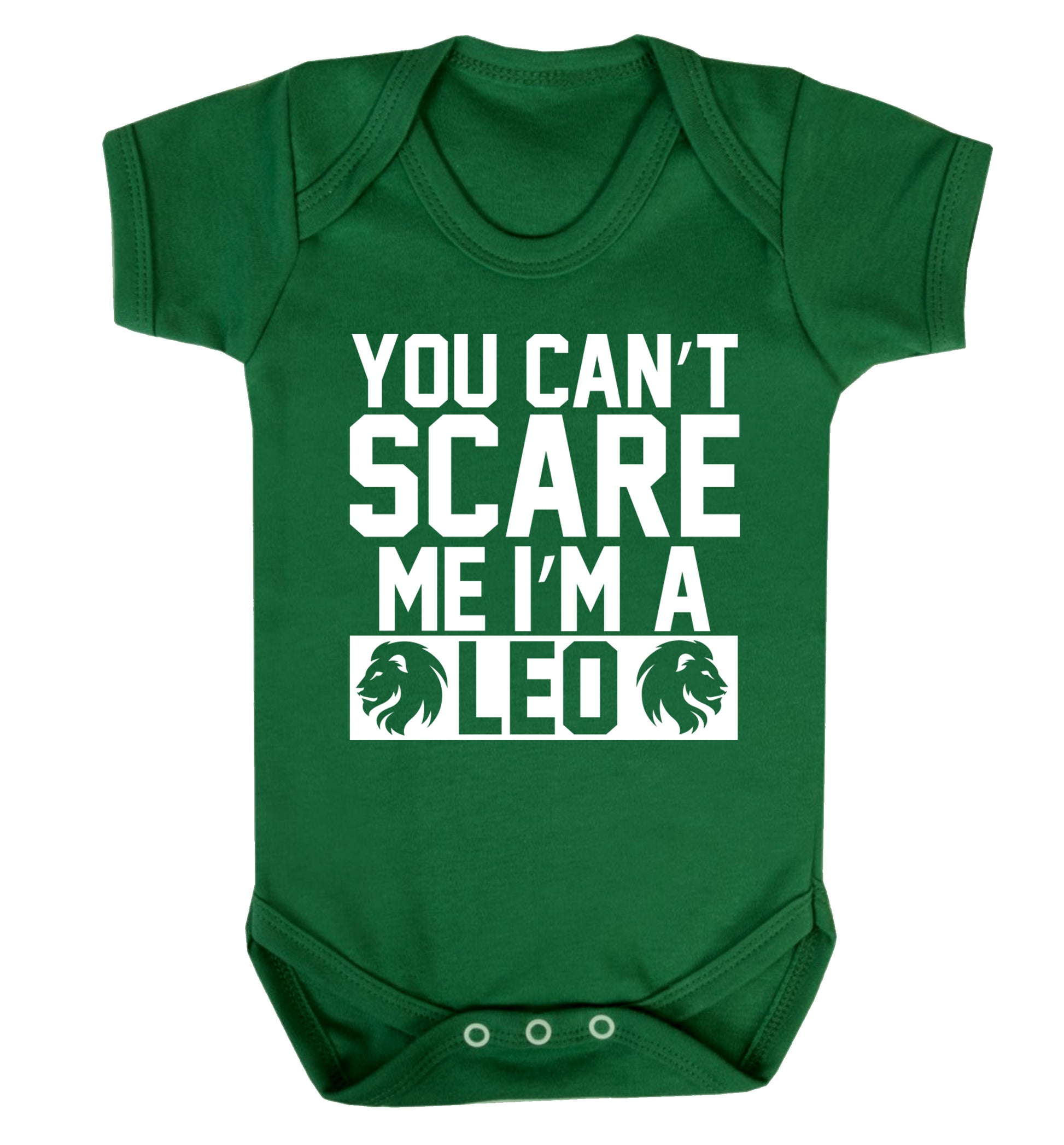 You can't scare me I'm a leo Baby Vest green 18-24 months