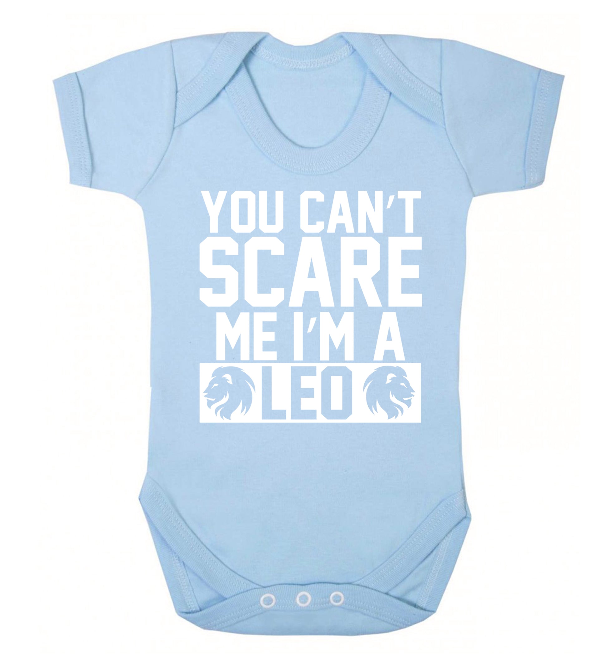 You can't scare me I'm a leo Baby Vest pale blue 18-24 months