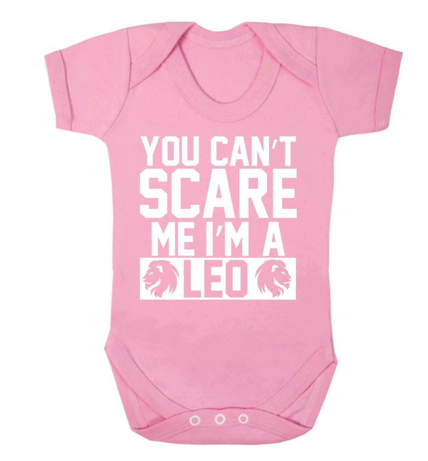 You can't scare me I'm a leo Baby Vest pale pink 18-24 months