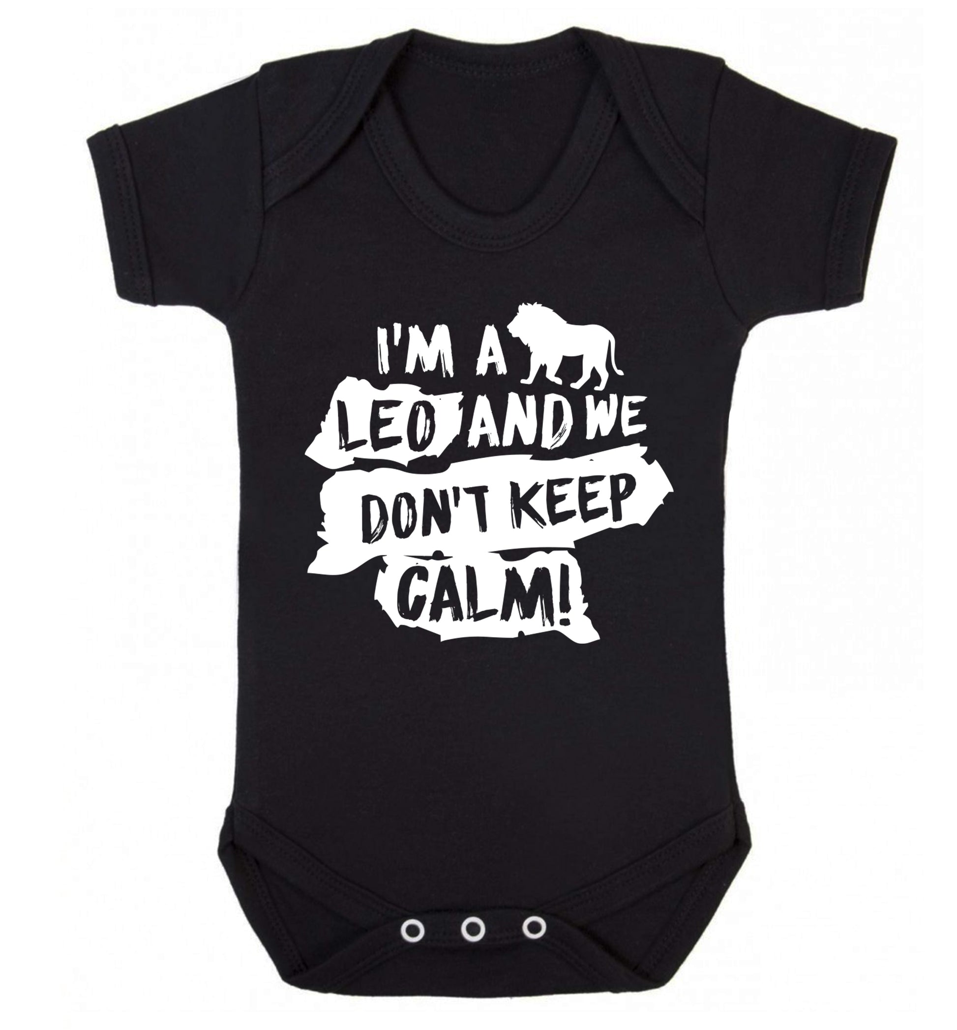 I'm a leo and we don't keep calm! Baby Vest black 18-24 months