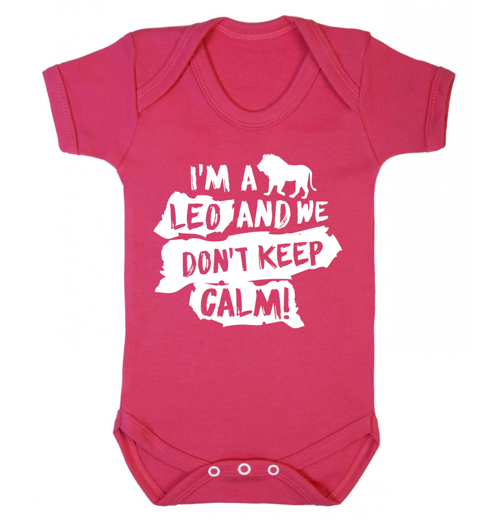 I'm a leo and we don't keep calm! Baby Vest dark pink 18-24 months