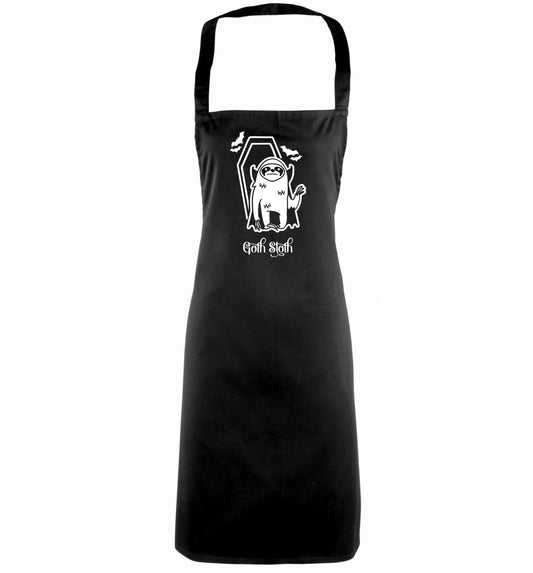Goth Sloth black apron