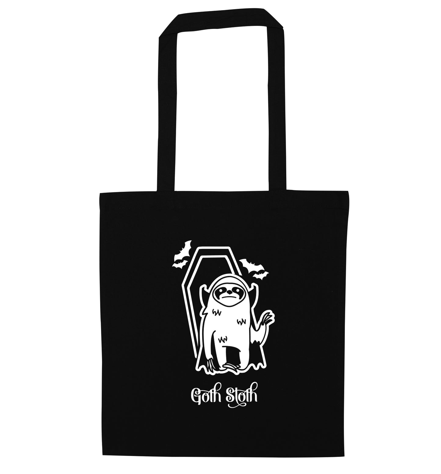 Goth Sloth black tote bag