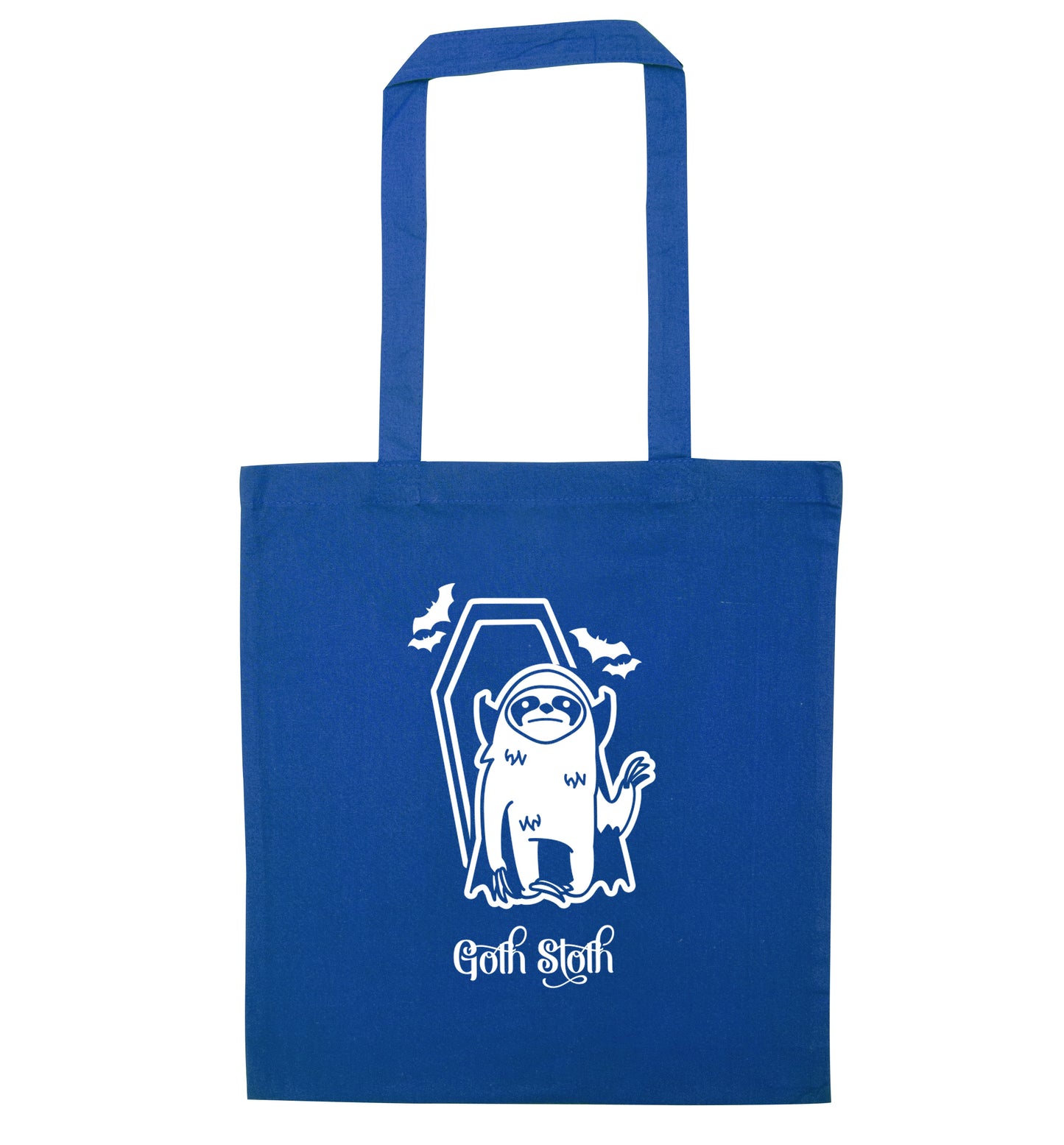 Goth Sloth blue tote bag