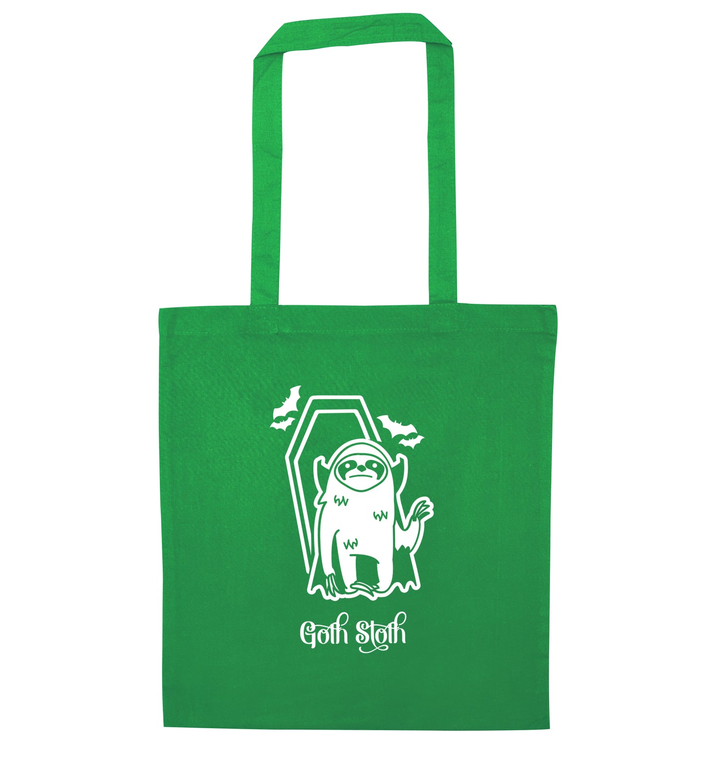 Goth Sloth green tote bag