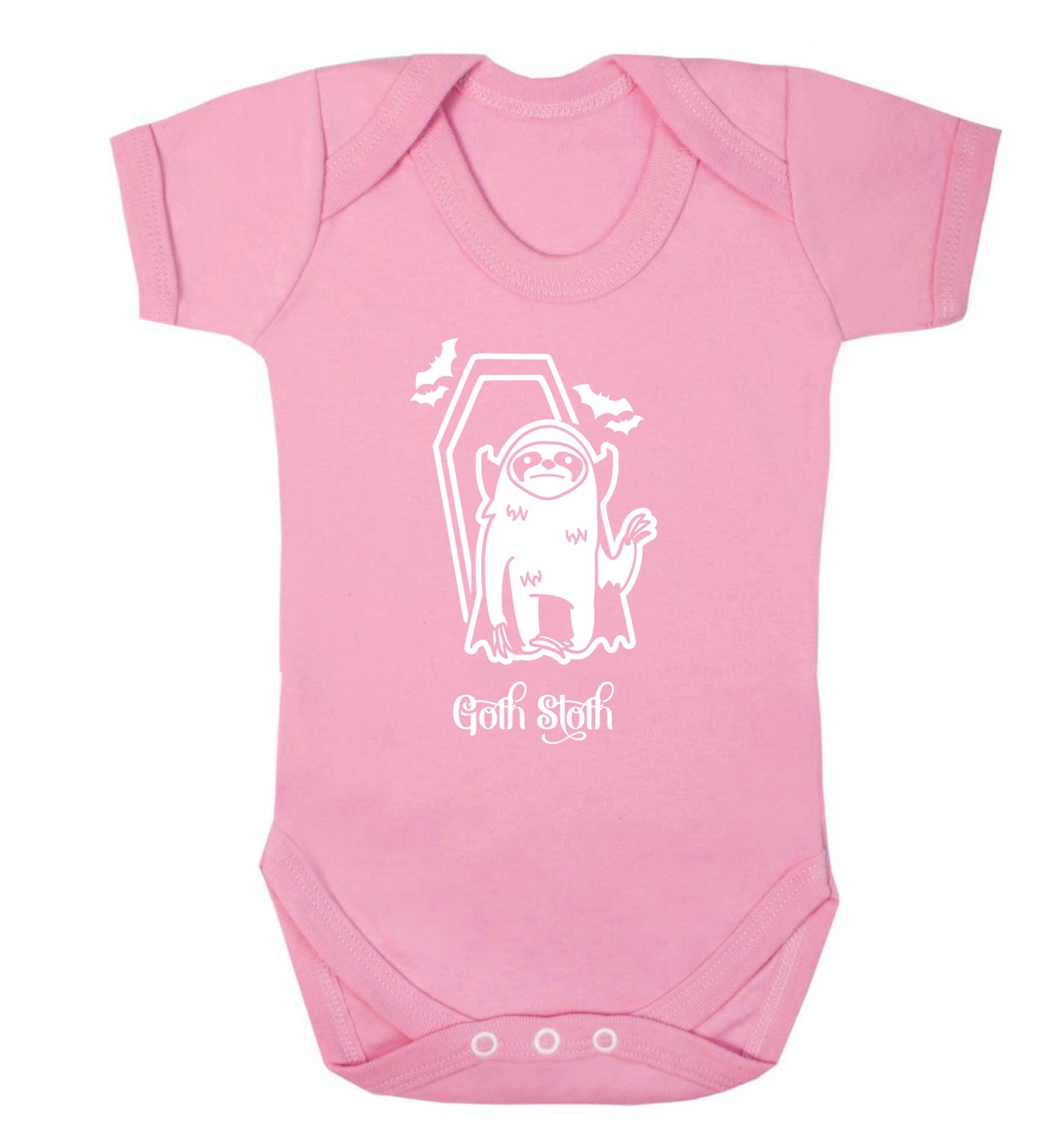 Goth Sloth Baby Vest pale pink 18-24 months