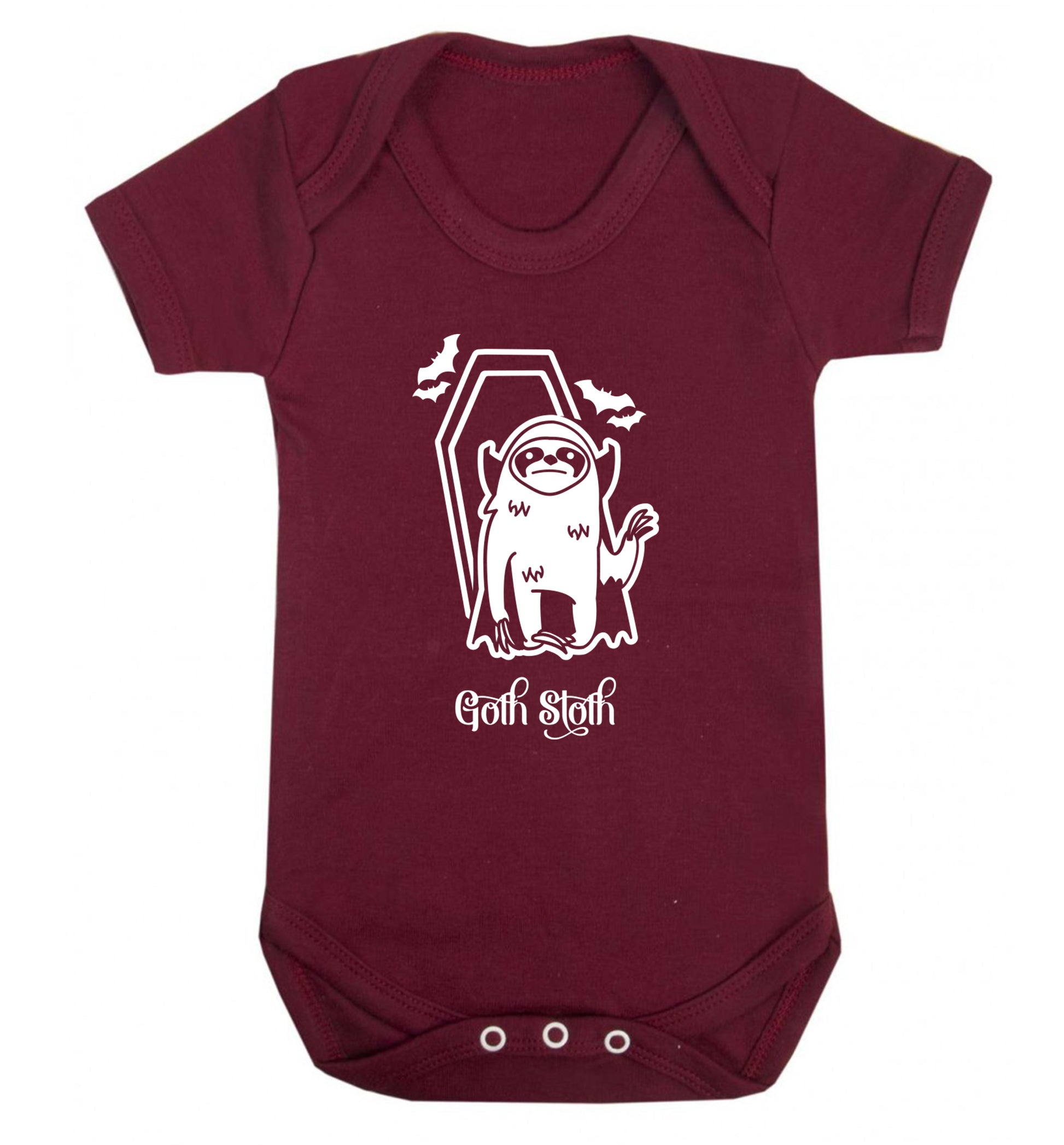 Goth Sloth Baby Vest maroon 18-24 months