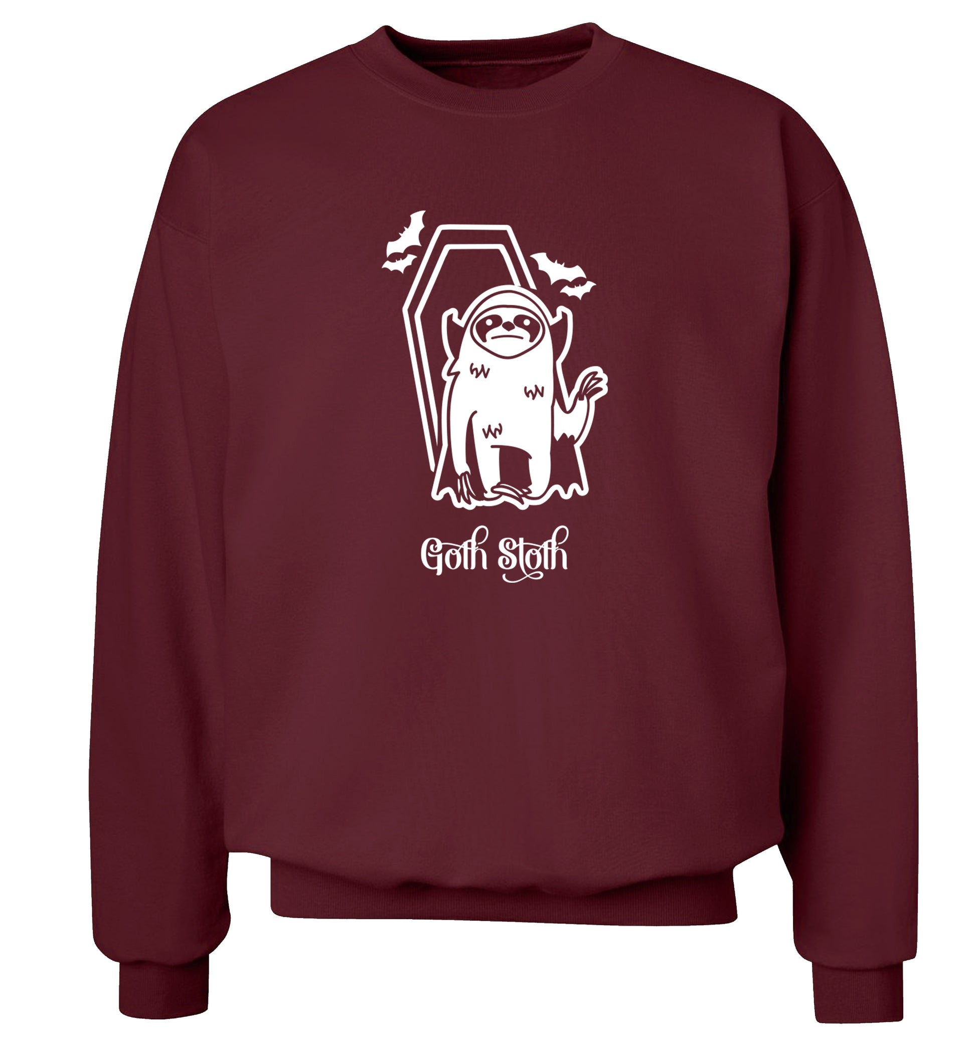 Goth Sloth Adult's unisex maroon Sweater 2XL