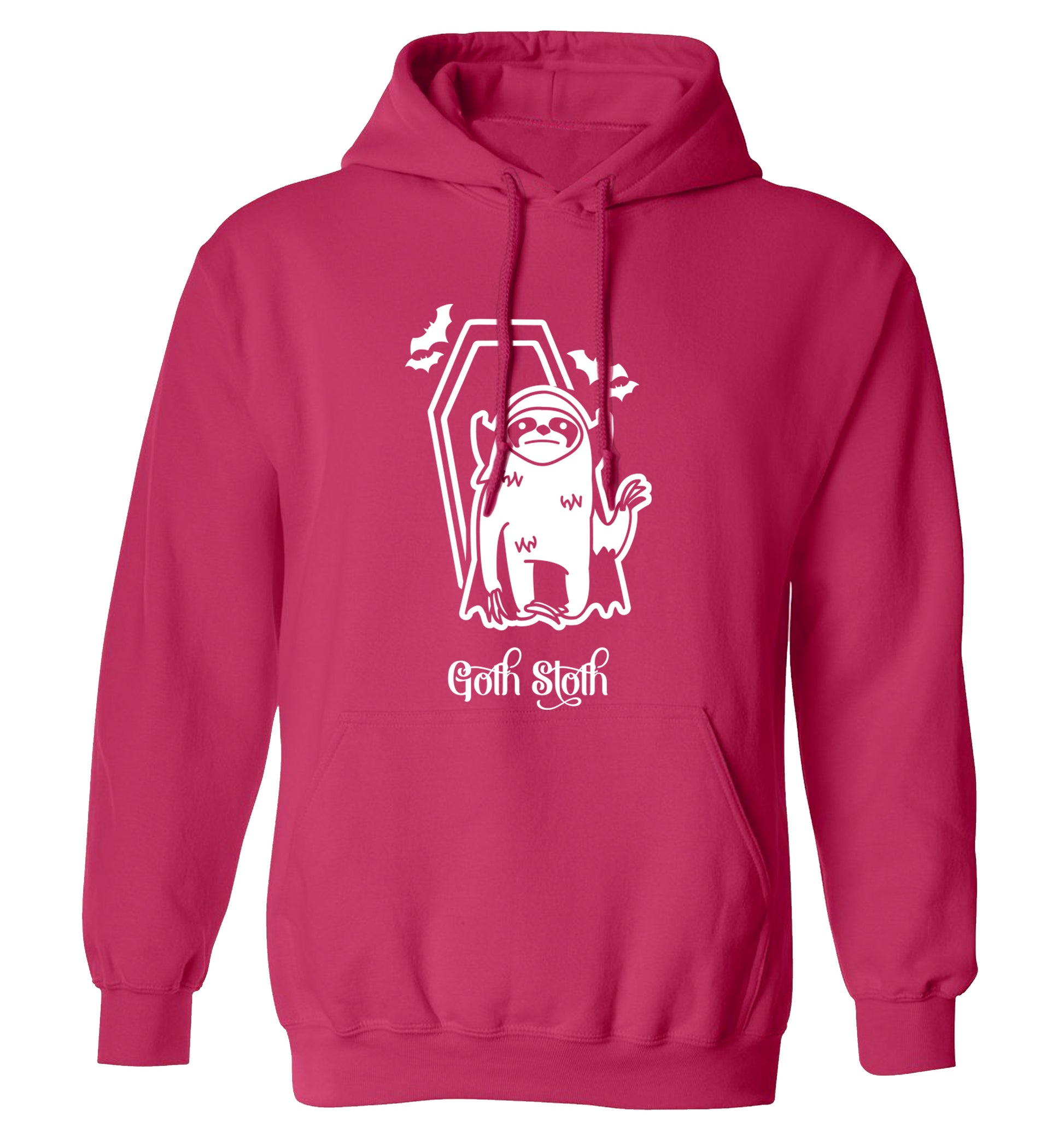 Goth Sloth adults unisex pink hoodie 2XL