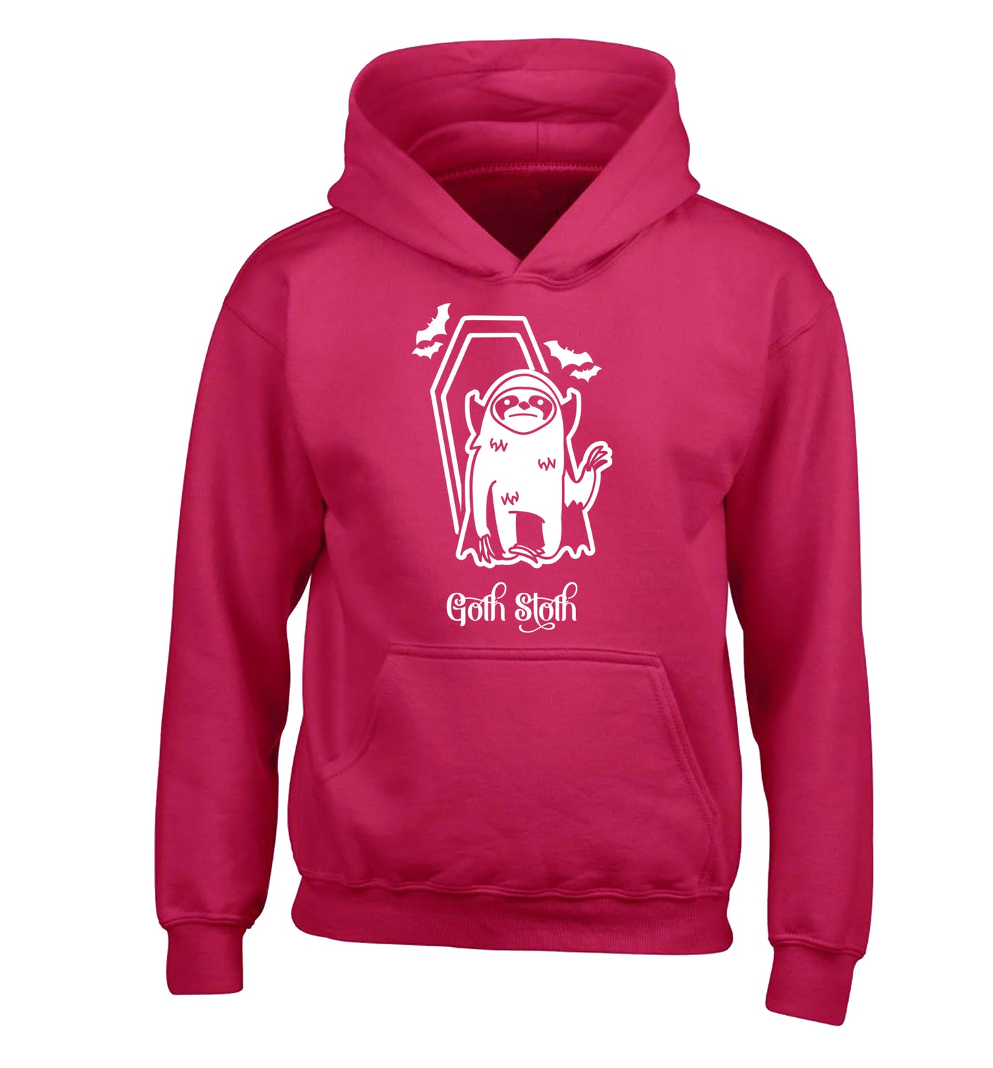 Goth Sloth children's pink hoodie 12-13 Years