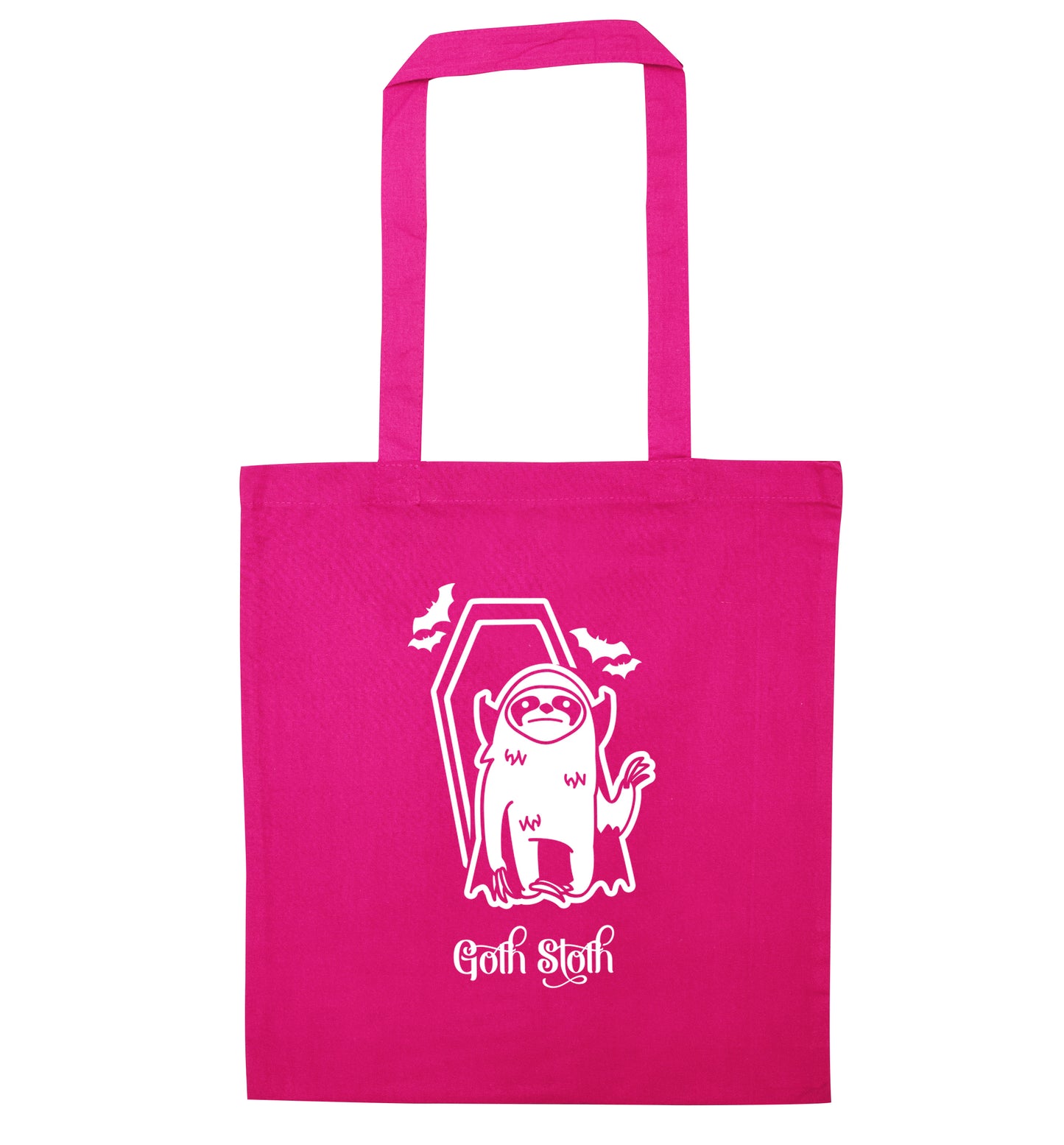 Goth Sloth pink tote bag