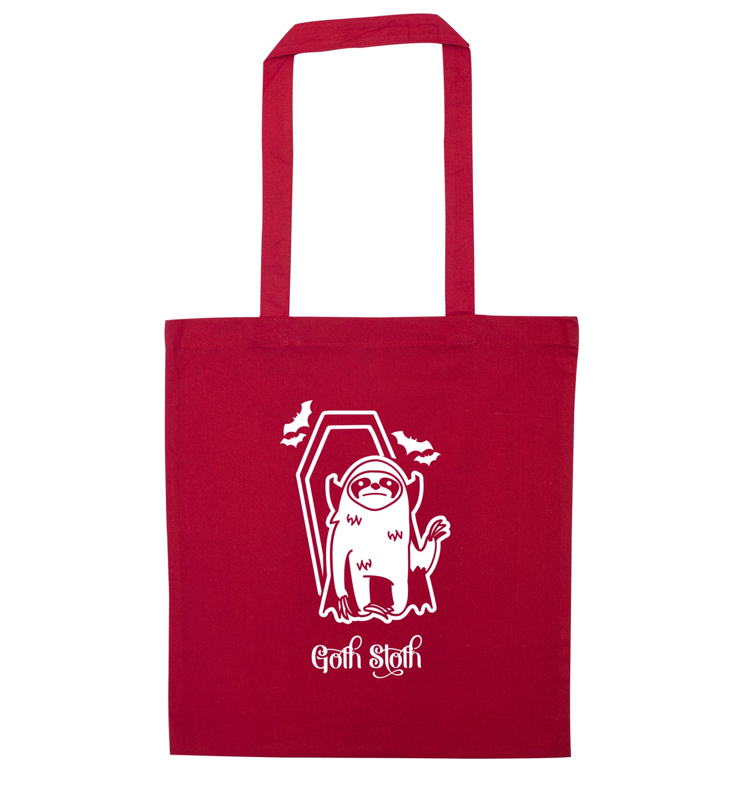 Goth Sloth red tote bag