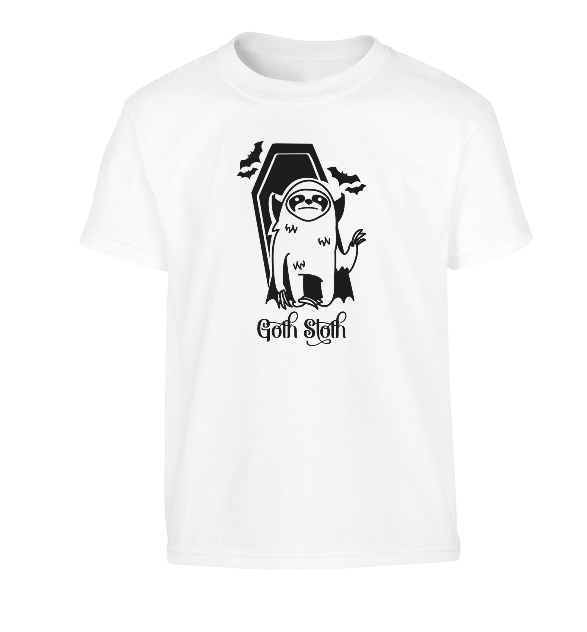 Goth Sloth Children's white Tshirt 12-13 Years