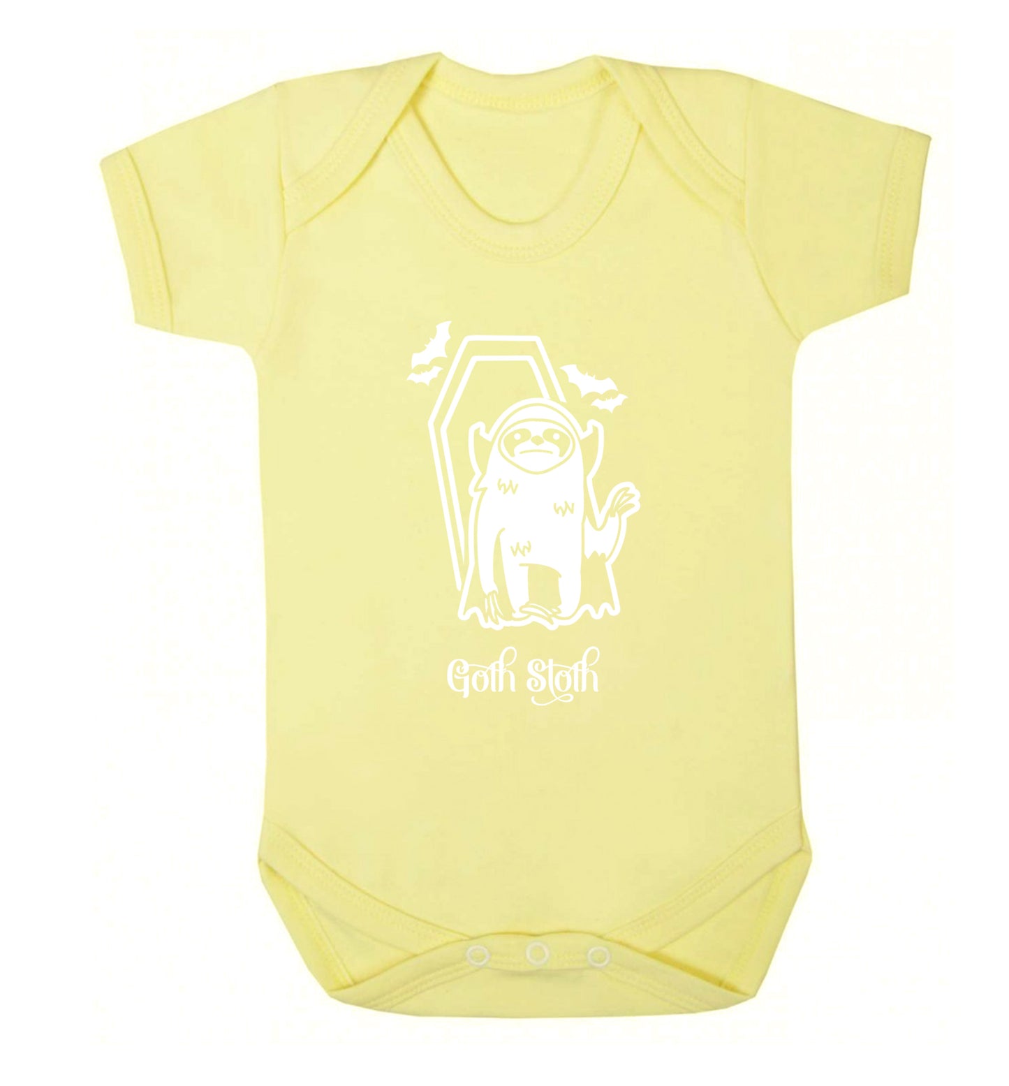 Goth Sloth Baby Vest pale yellow 18-24 months