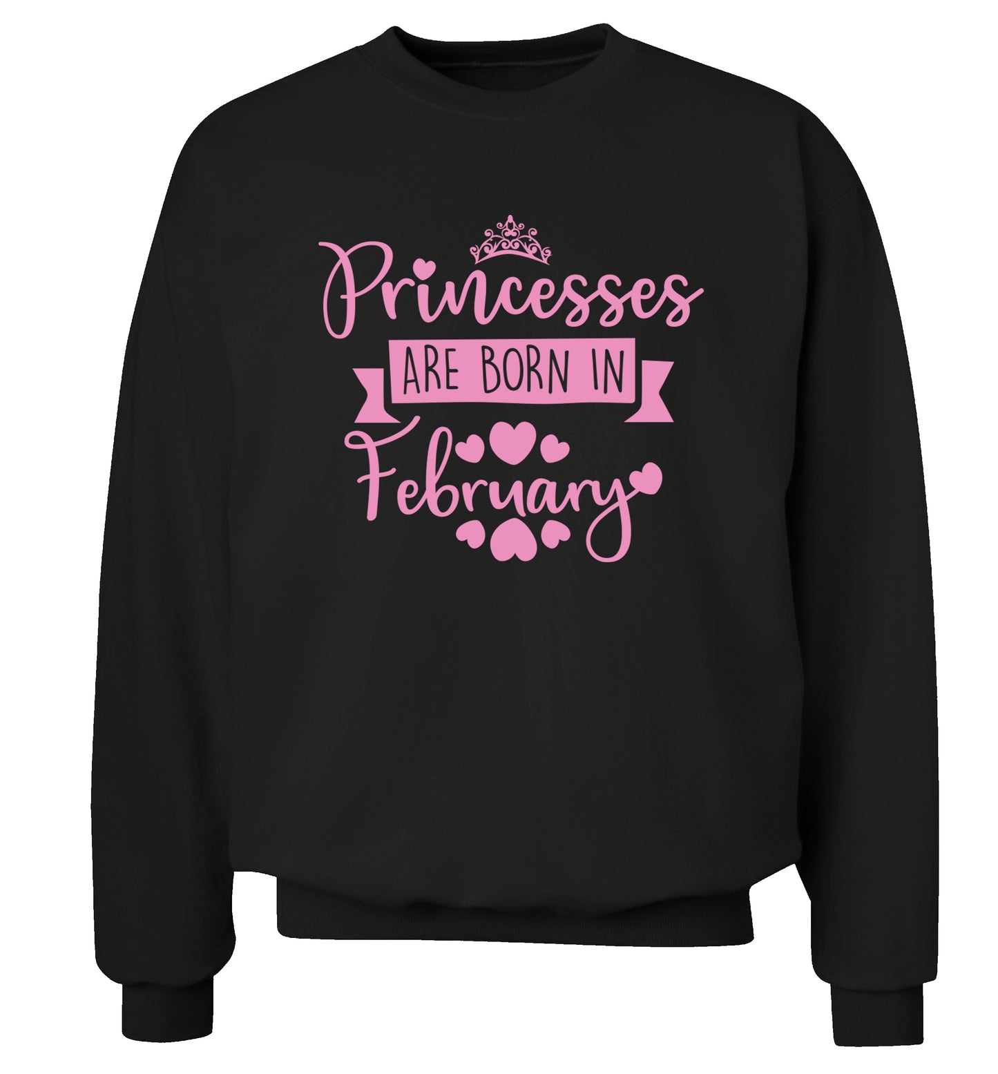 Princesses are born in February Adult's unisex black Sweater 2XL