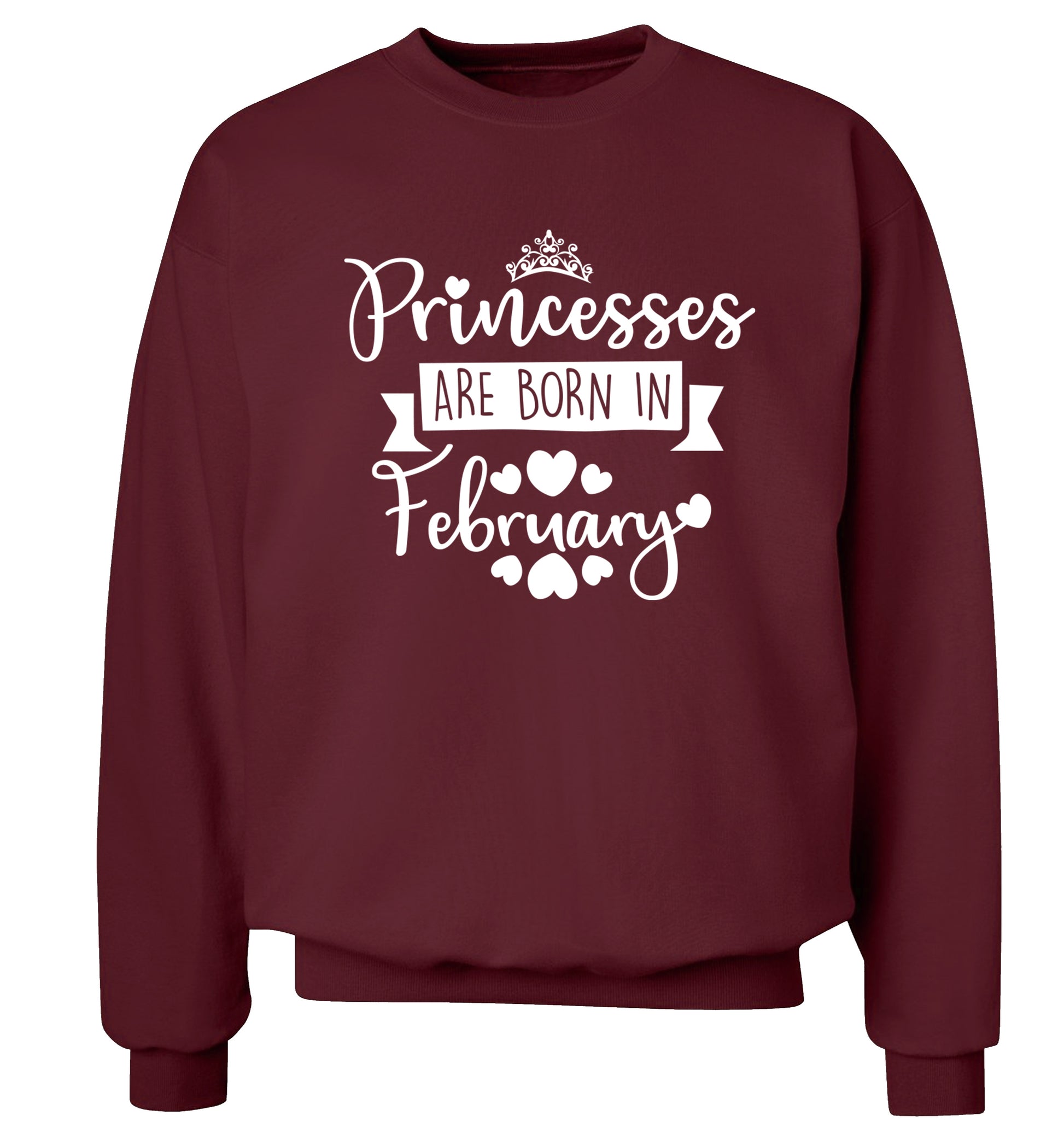Princesses are born in February Adult's unisex maroon Sweater 2XL