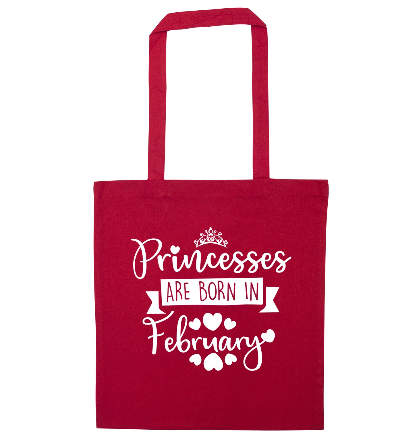 Princesses are born in February red tote bag