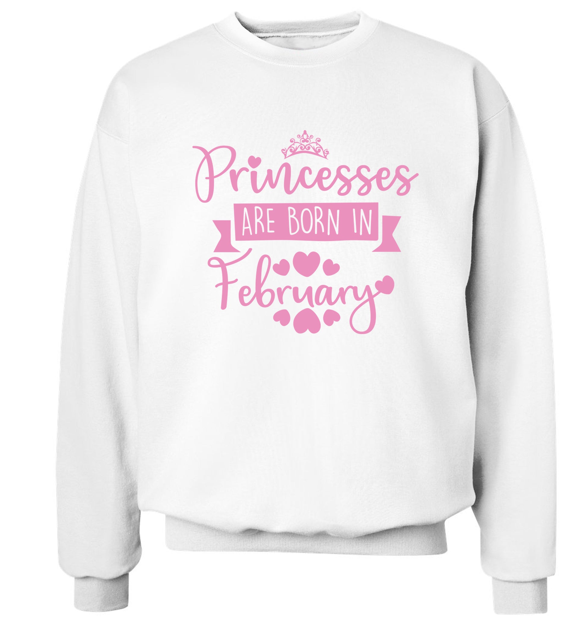 Princesses are born in February Adult's unisex white Sweater 2XL