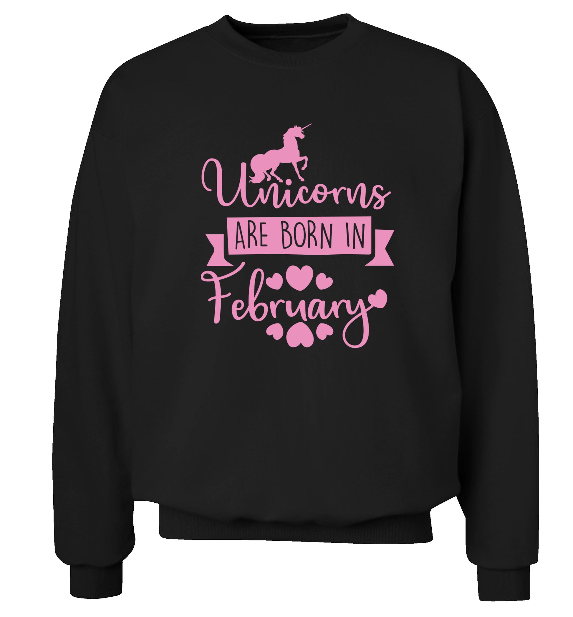 Unicorns are born in February Adult's unisex black Sweater 2XL