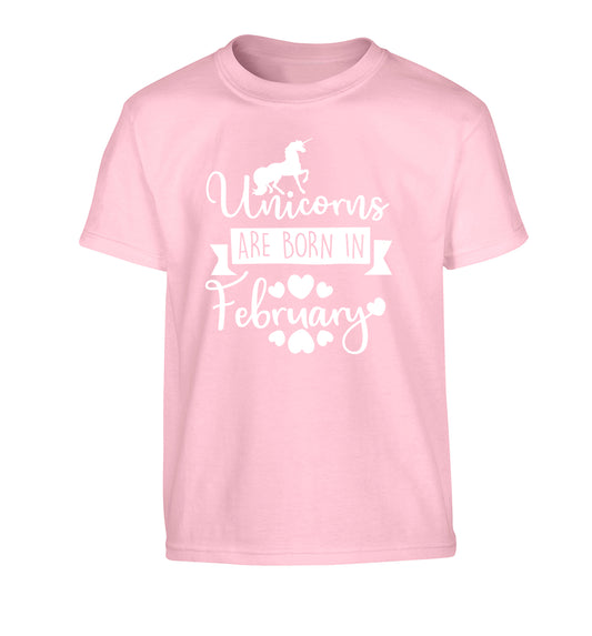 Unicorns are born in February Children's light pink Tshirt 12-13 Years