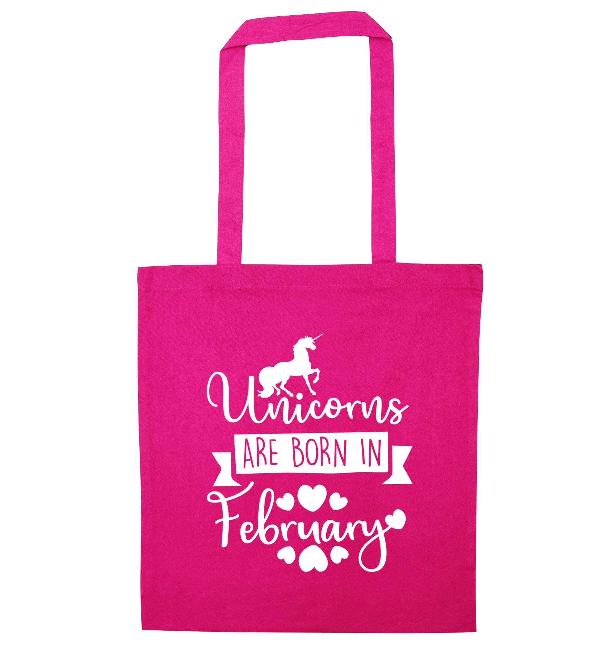 Unicorns are born in February pink tote bag