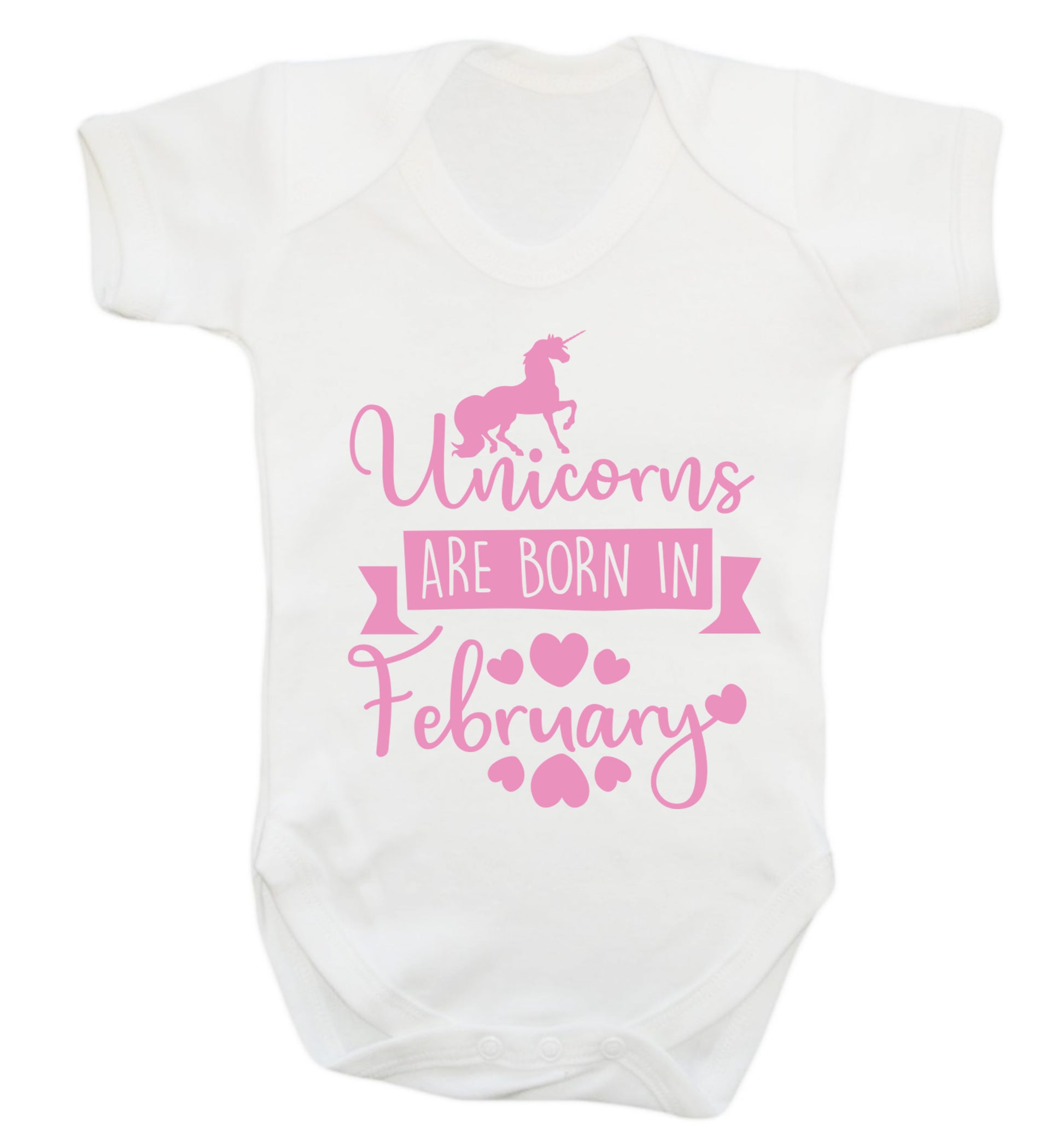 Unicorns are born in February Baby Vest white 18-24 months