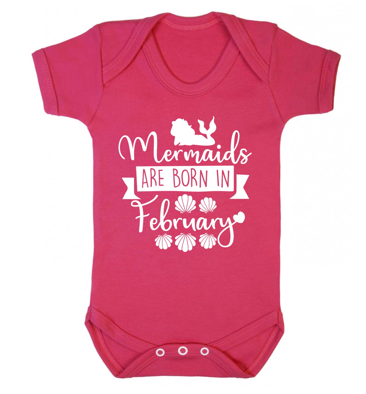 Mermaids are born in February Baby Vest dark pink 18-24 months