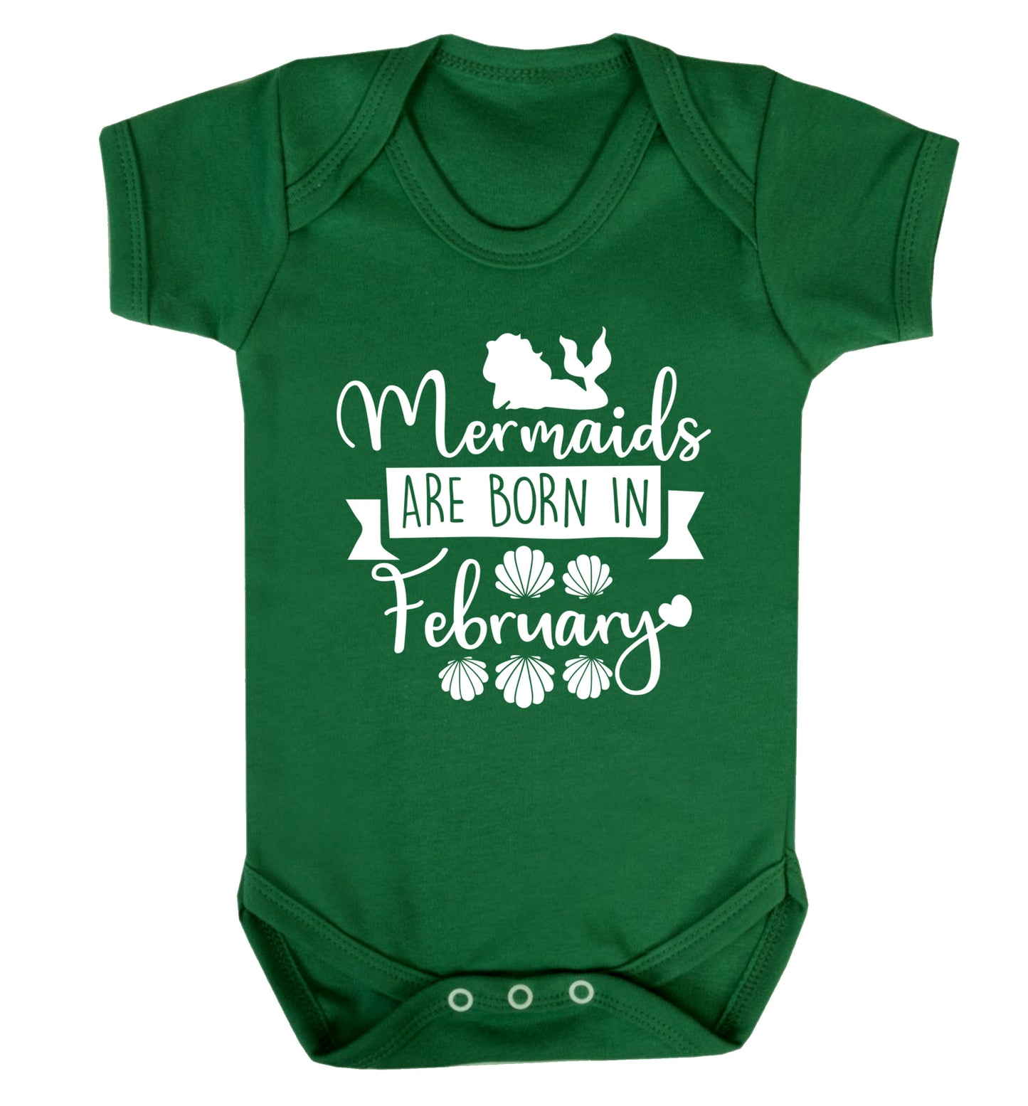 Mermaids are born in February Baby Vest green 18-24 months