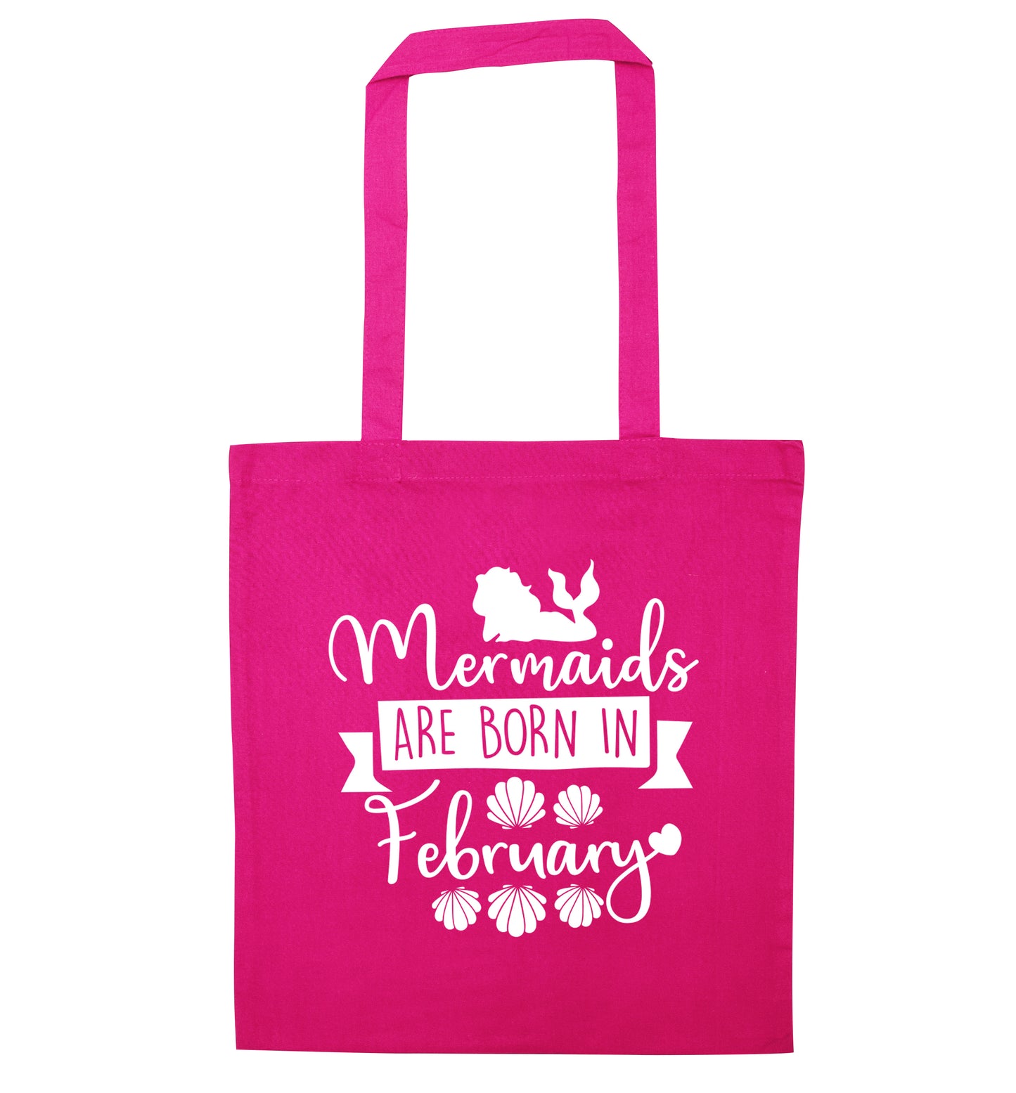 Mermaids are born in February pink tote bag