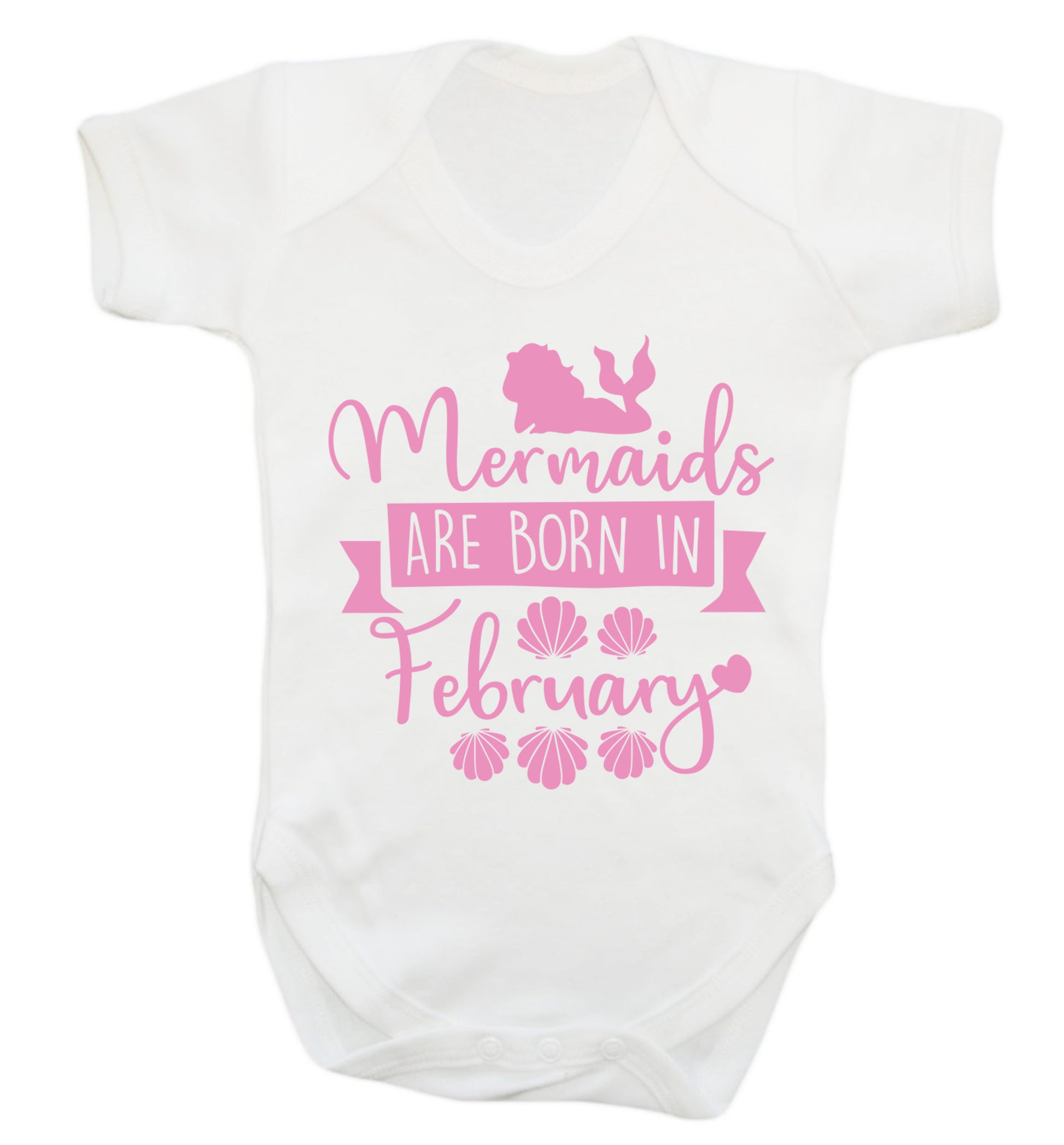 Mermaids are born in February Baby Vest white 18-24 months