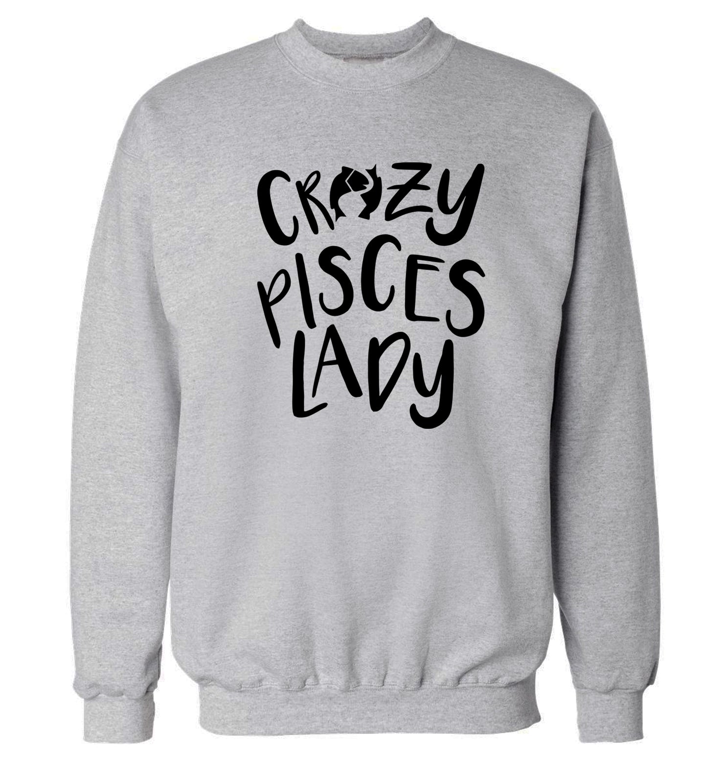 Crazy pisces Lady Adult's unisex grey Sweater 2XL