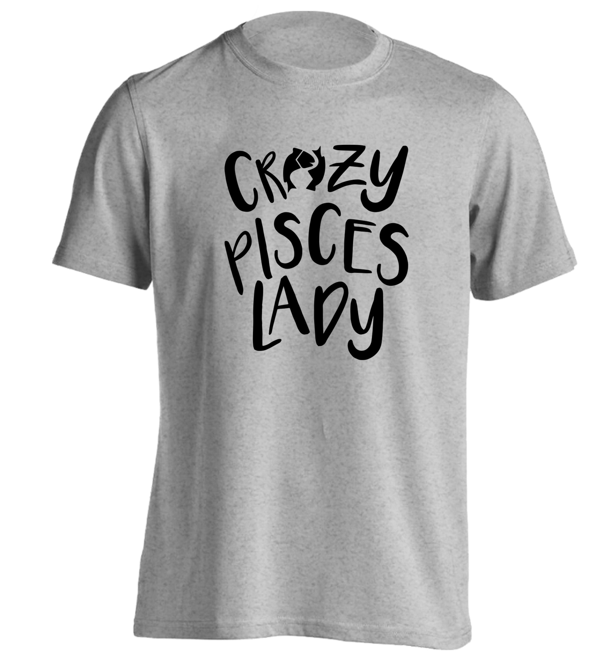 Crazy pisces Lady adults unisex grey Tshirt 2XL