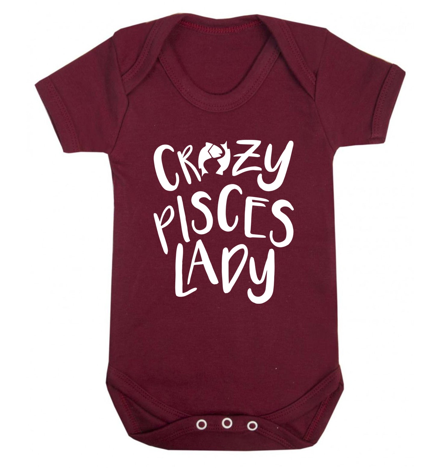 Crazy pisces Lady Baby Vest maroon 18-24 months