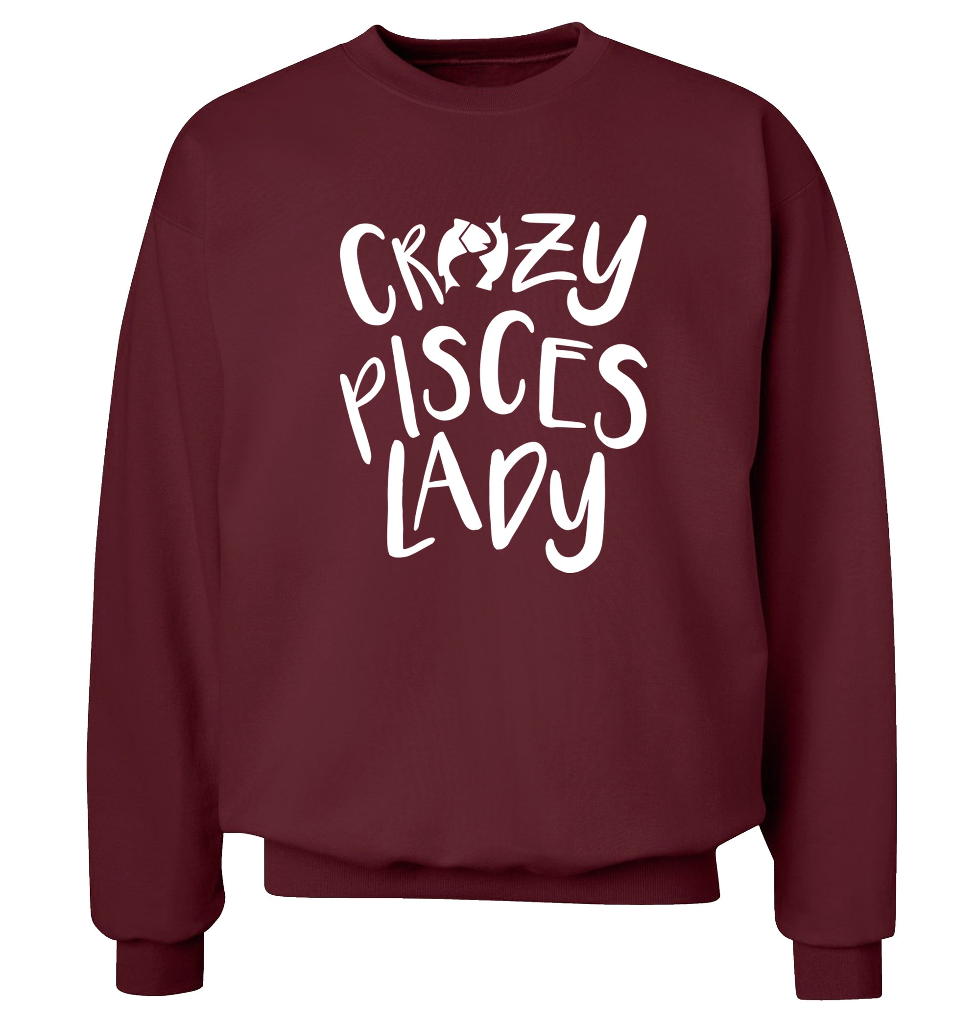 Crazy pisces Lady Adult's unisex maroon Sweater 2XL