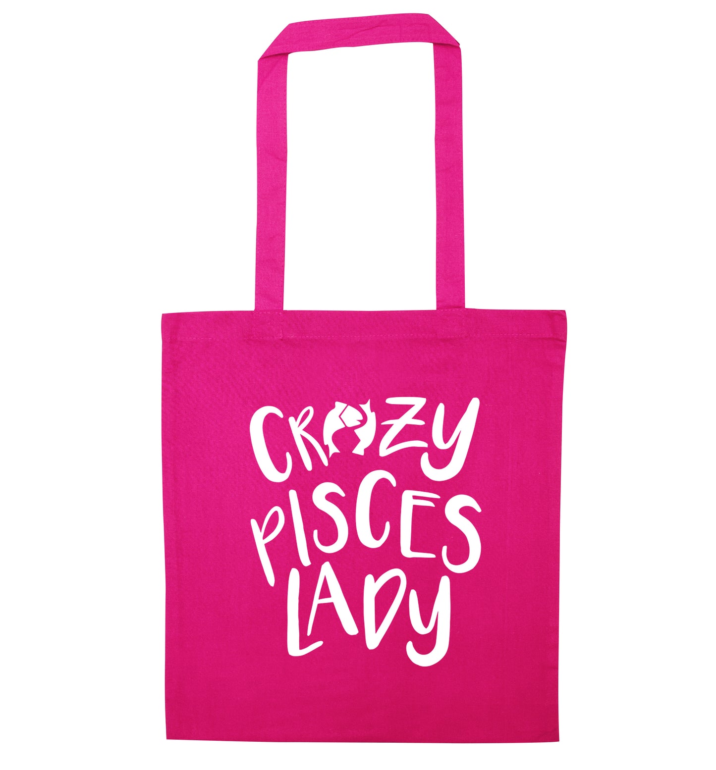 Crazy pisces Lady pink tote bag