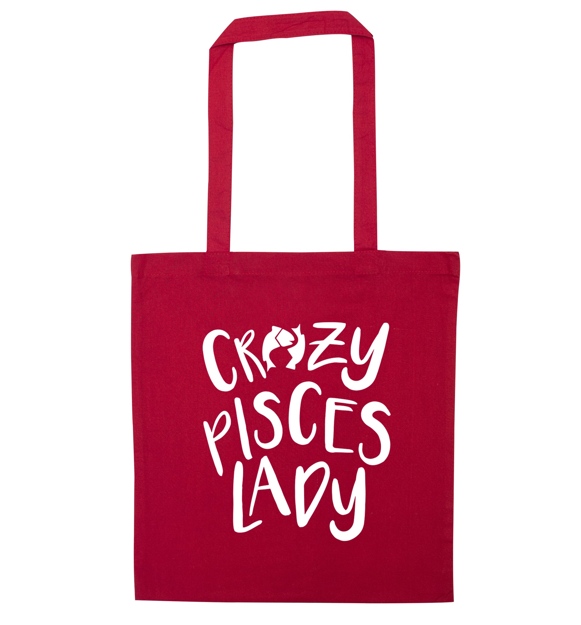 Crazy pisces Lady red tote bag