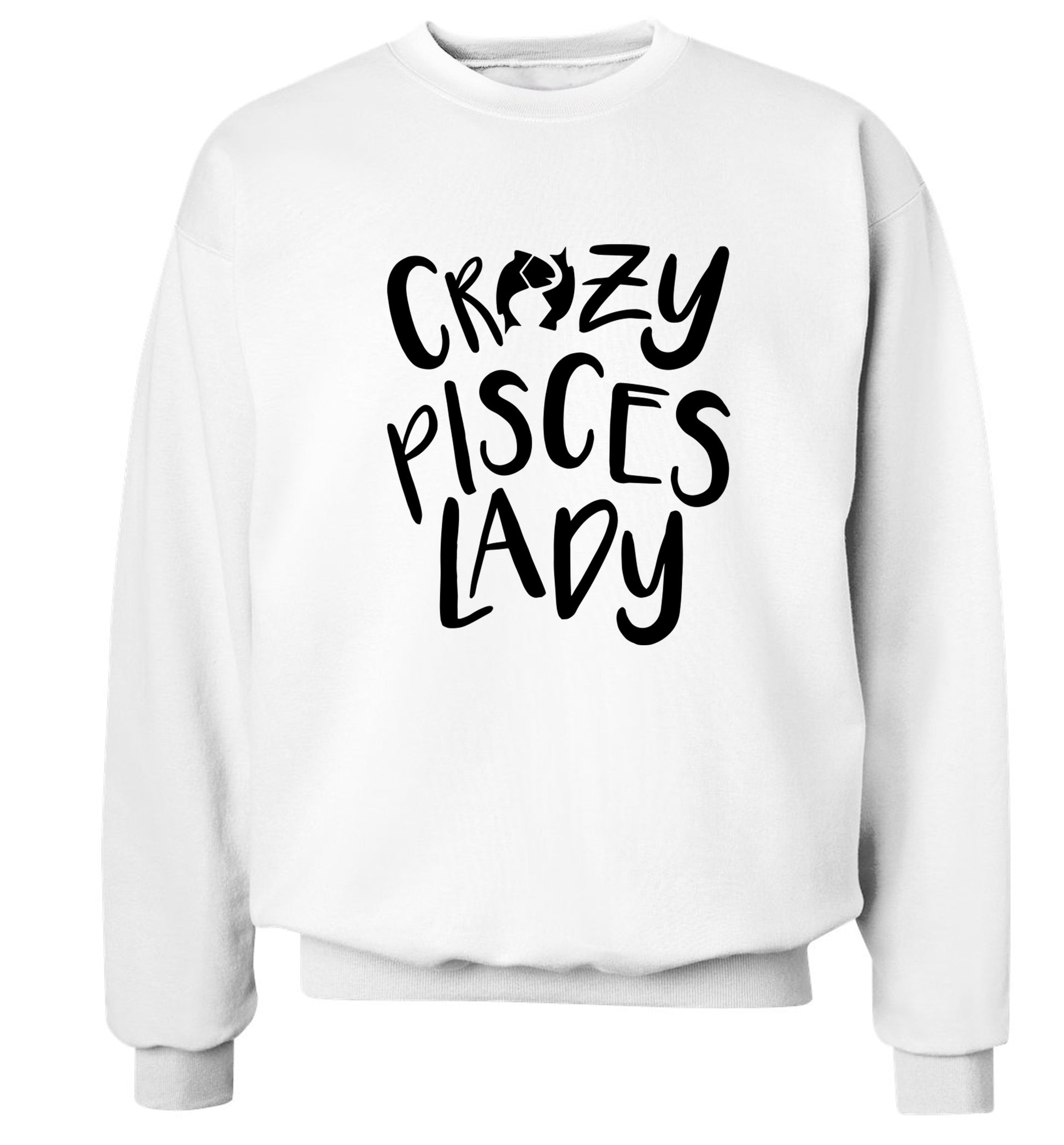 Crazy pisces Lady Adult's unisex white Sweater 2XL