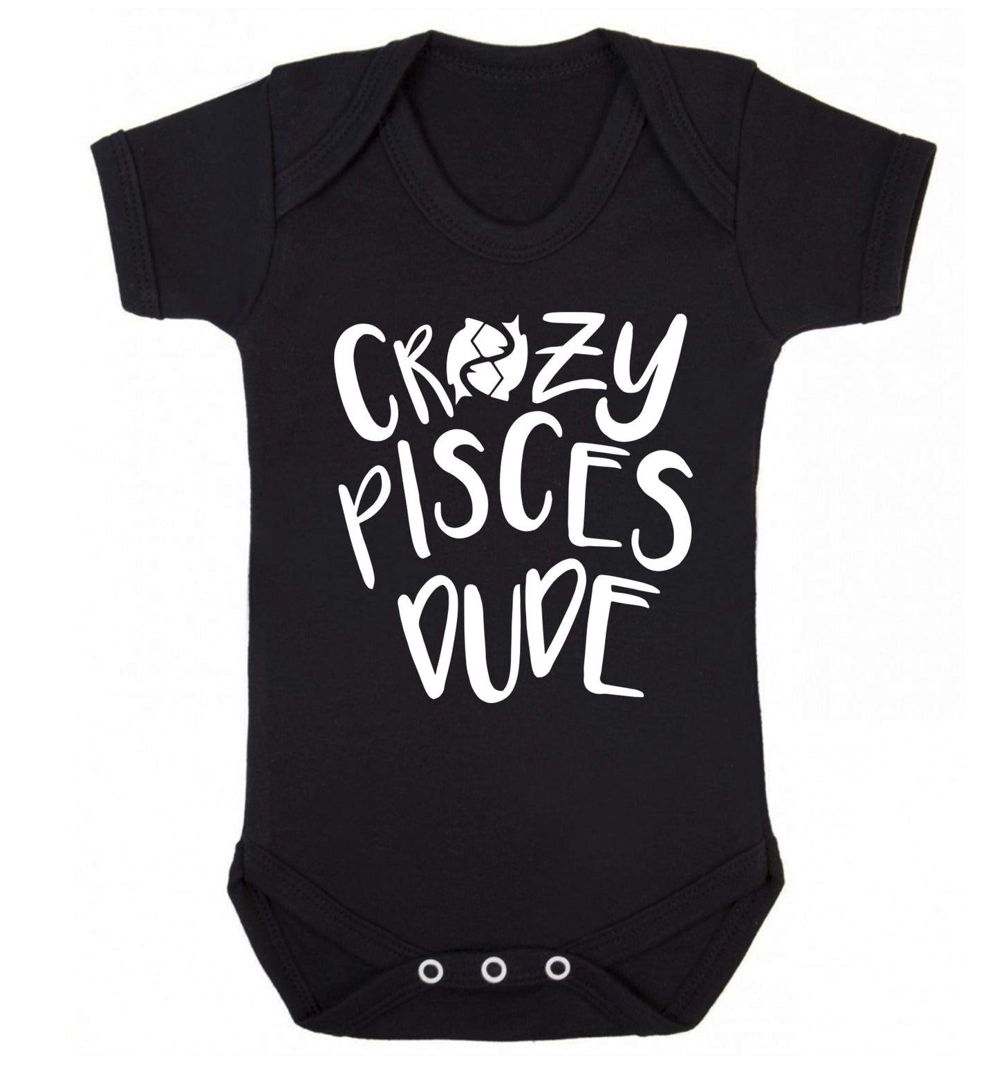 Crazy pisces dude Baby Vest black 18-24 months