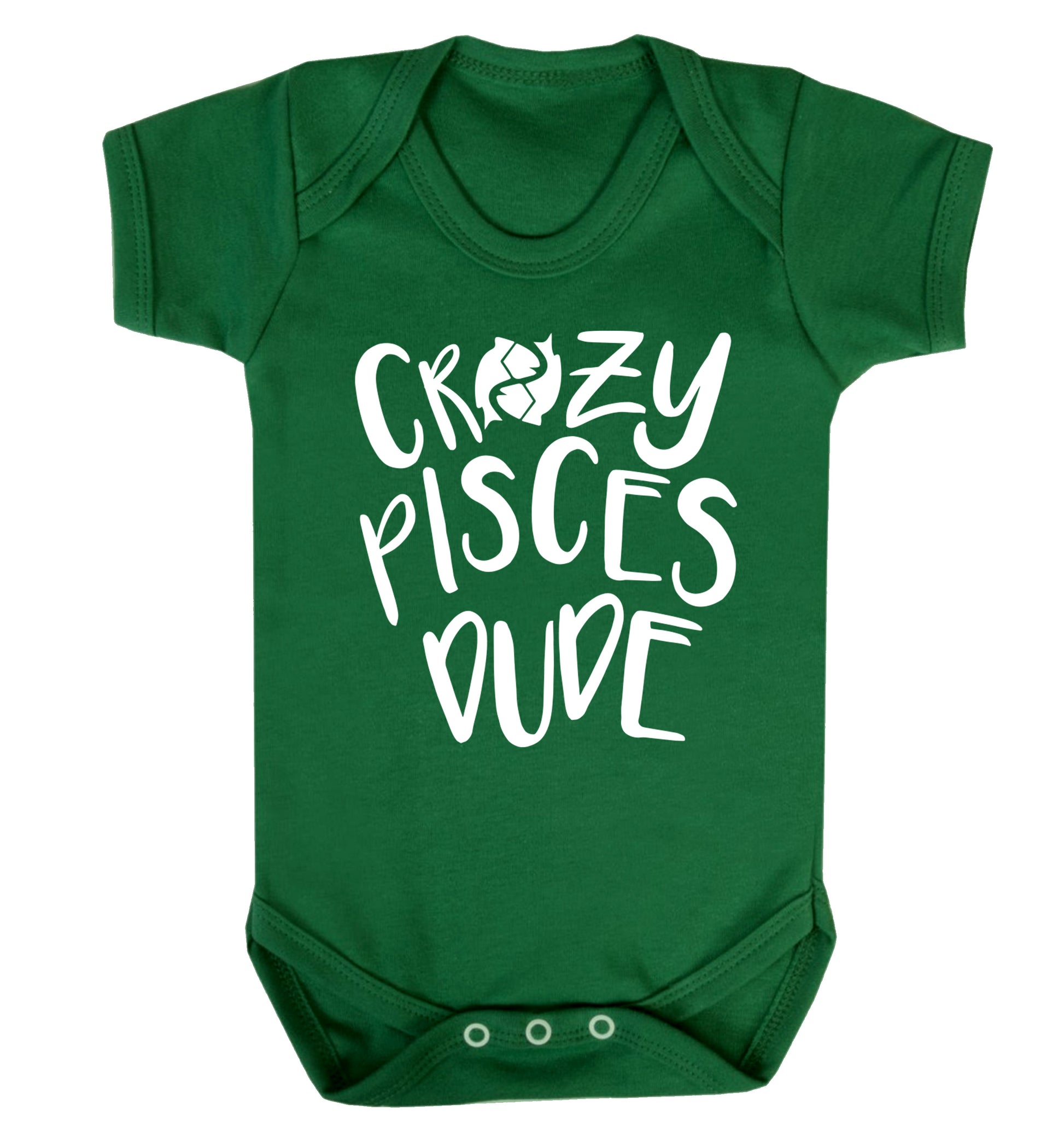 Crazy pisces dude Baby Vest green 18-24 months