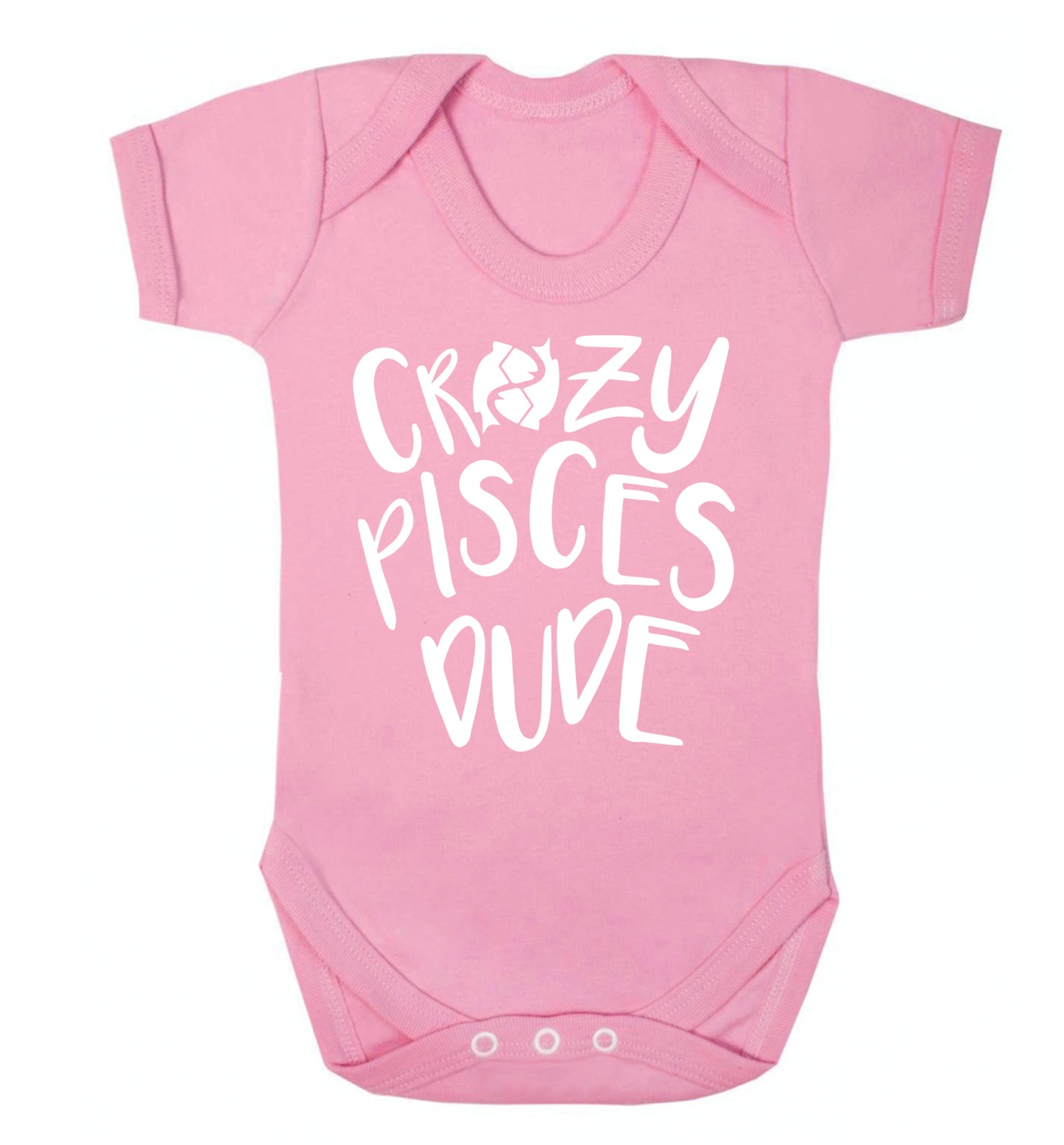 Crazy pisces dude Baby Vest pale pink 18-24 months