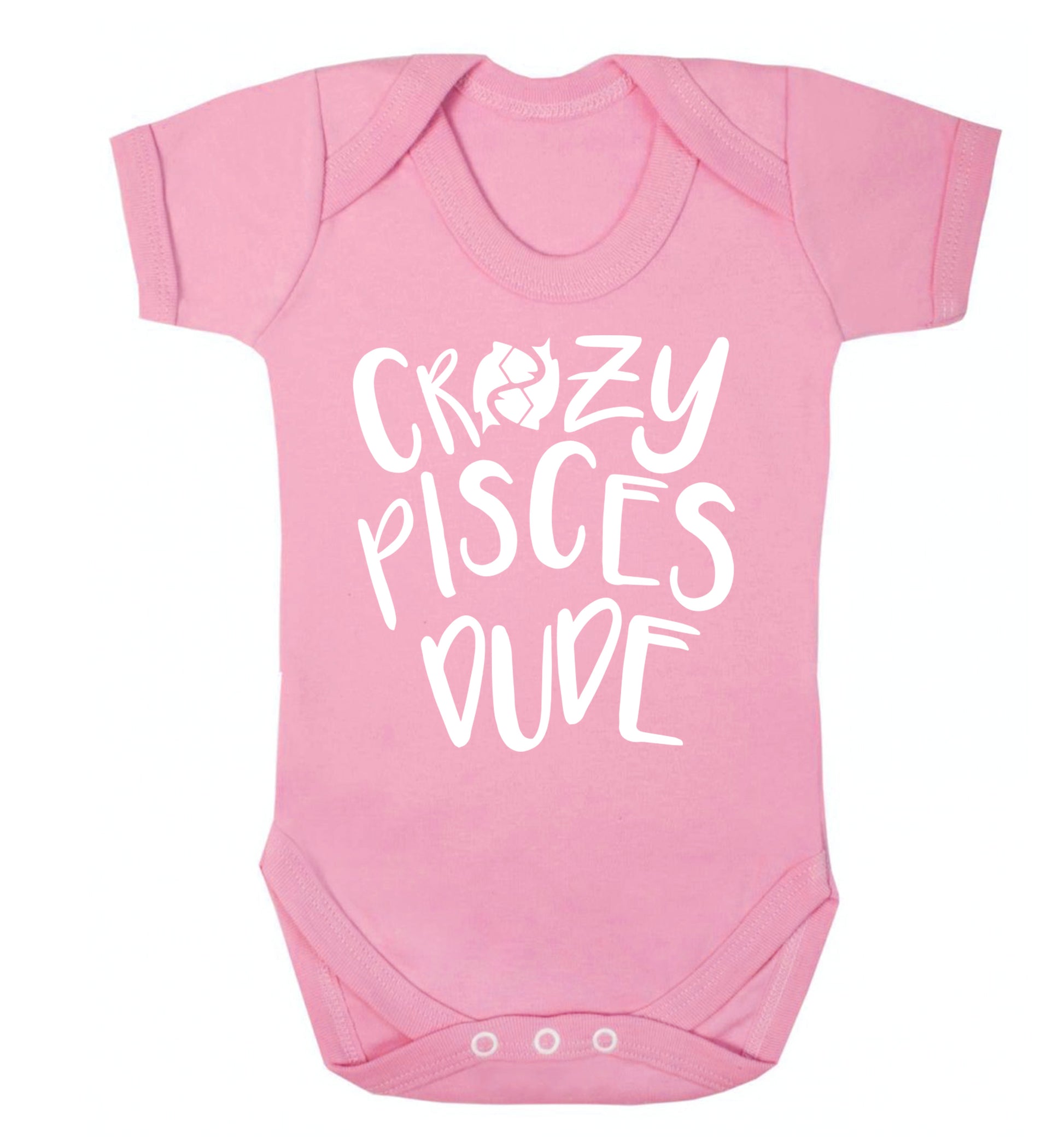 Crazy pisces dude Baby Vest pale pink 18-24 months