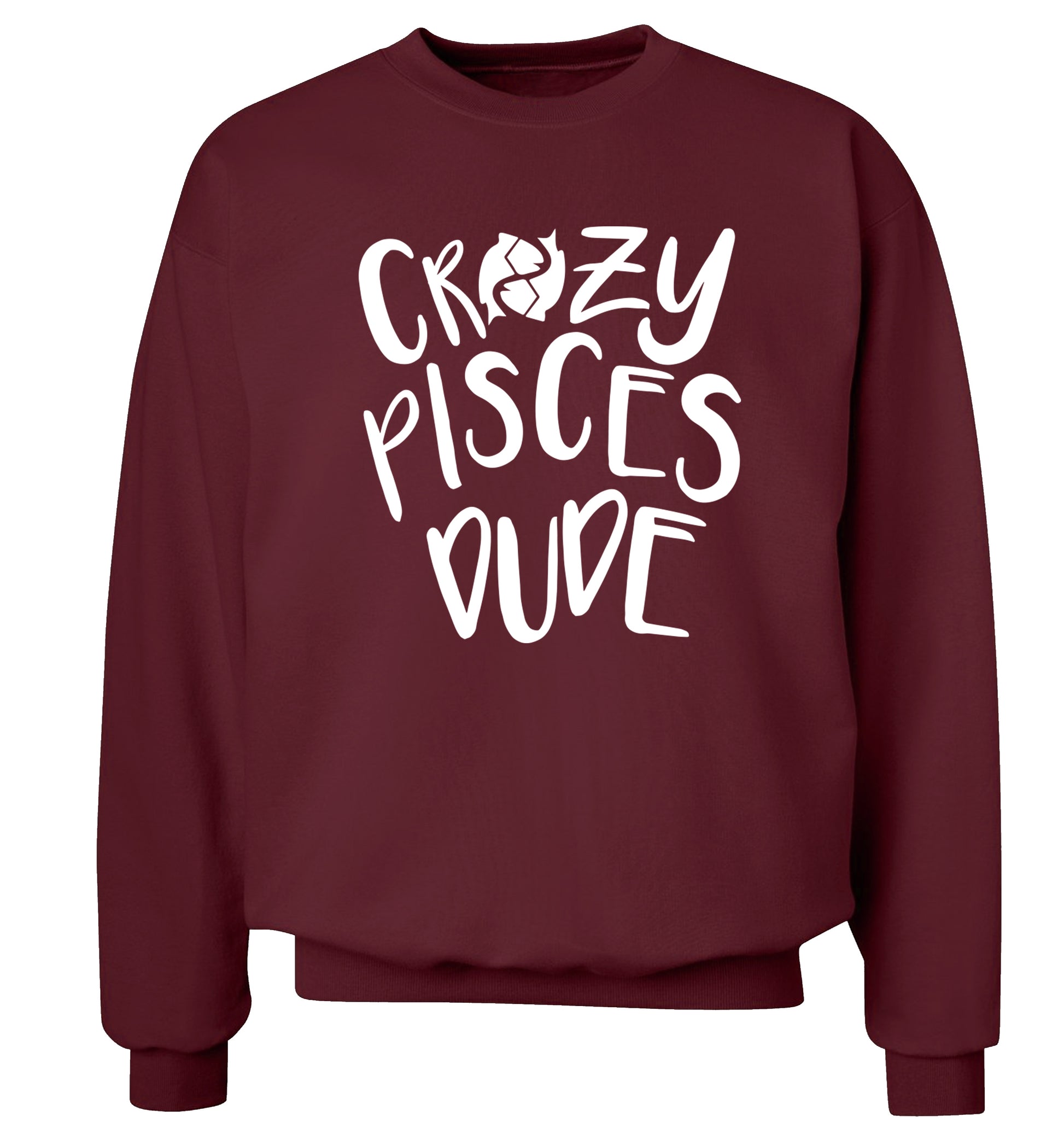 Crazy pisces dude Adult's unisex maroon Sweater 2XL