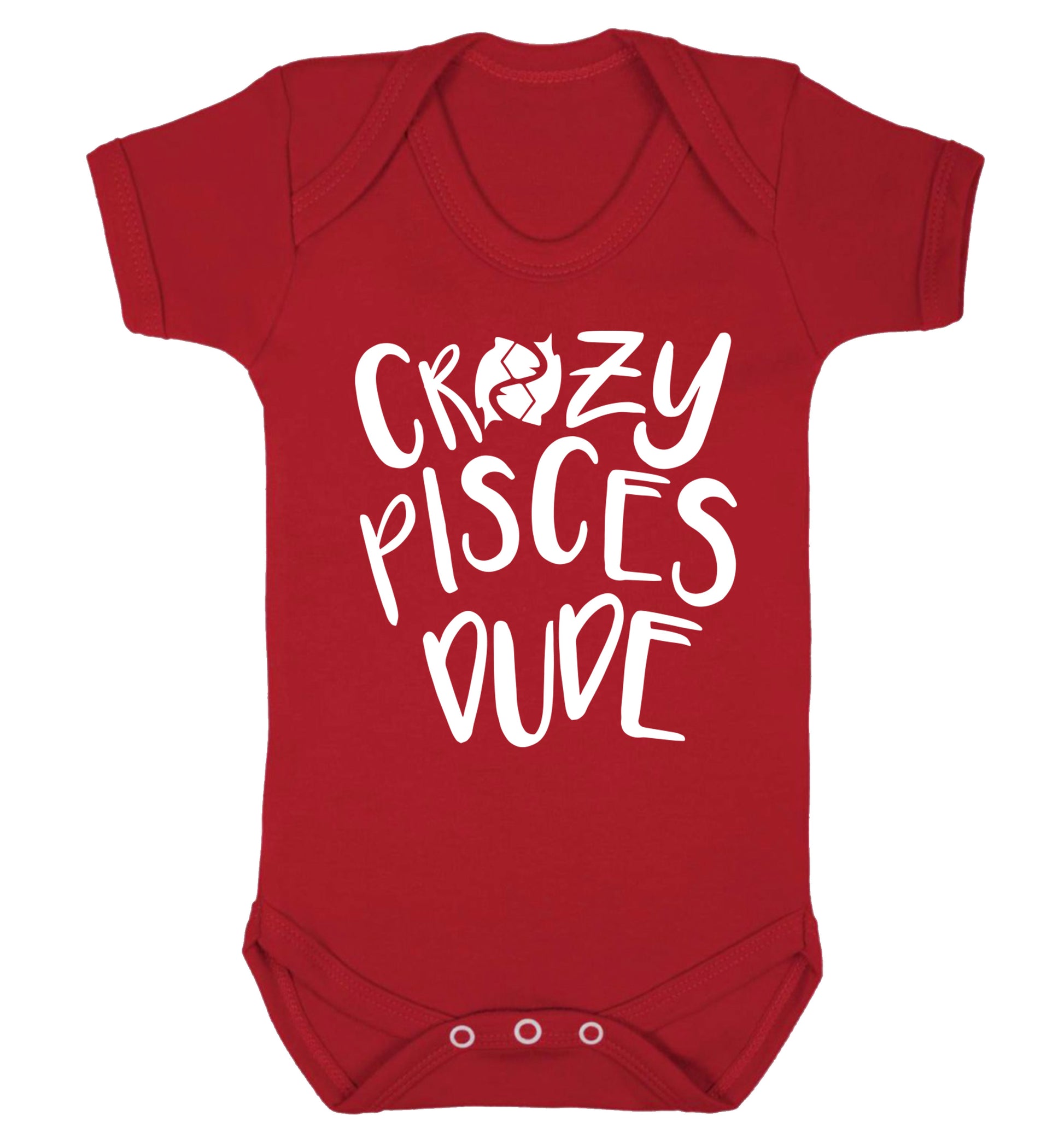 Crazy pisces dude Baby Vest red 18-24 months