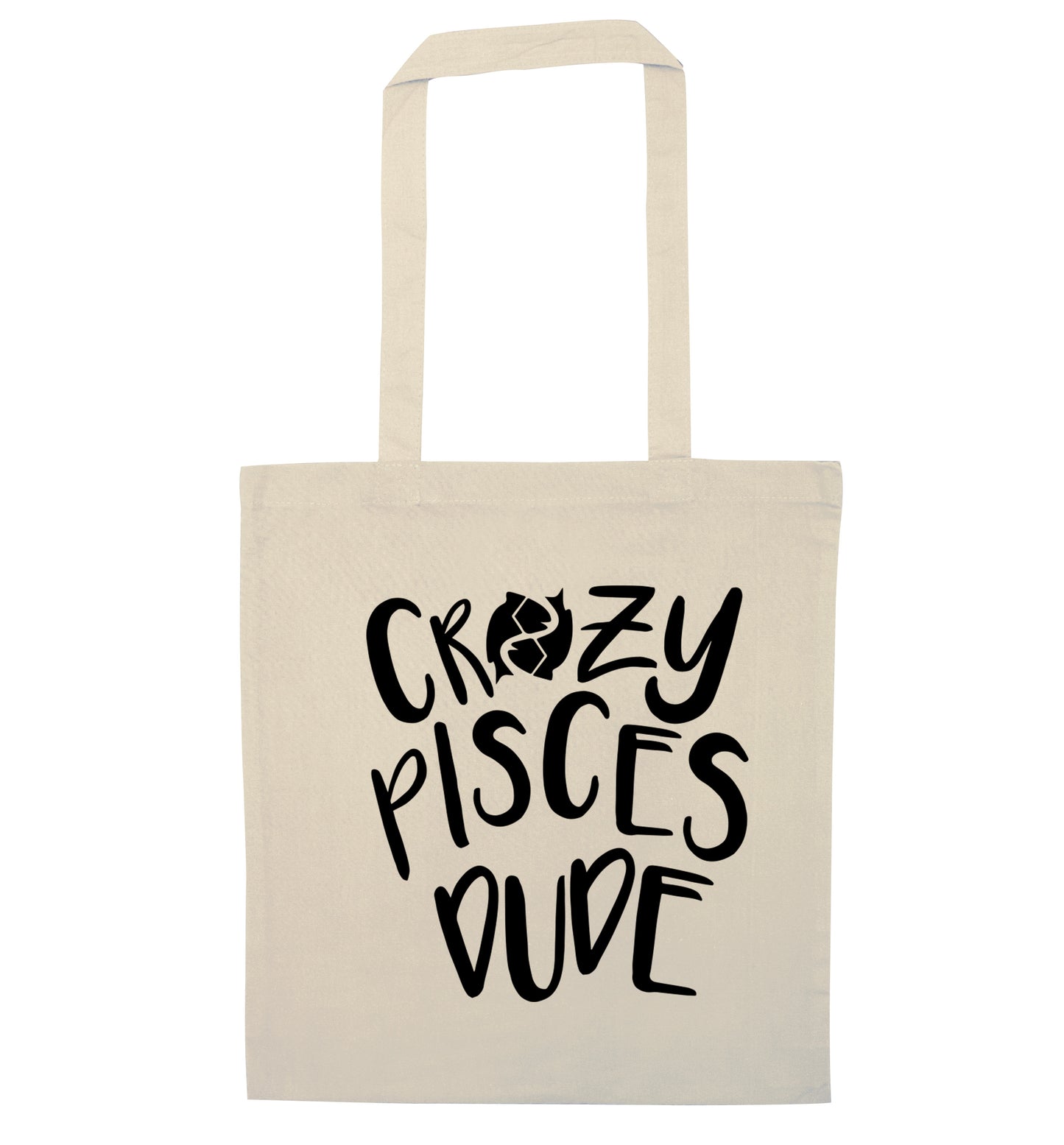 Crazy pisces dude natural tote bag