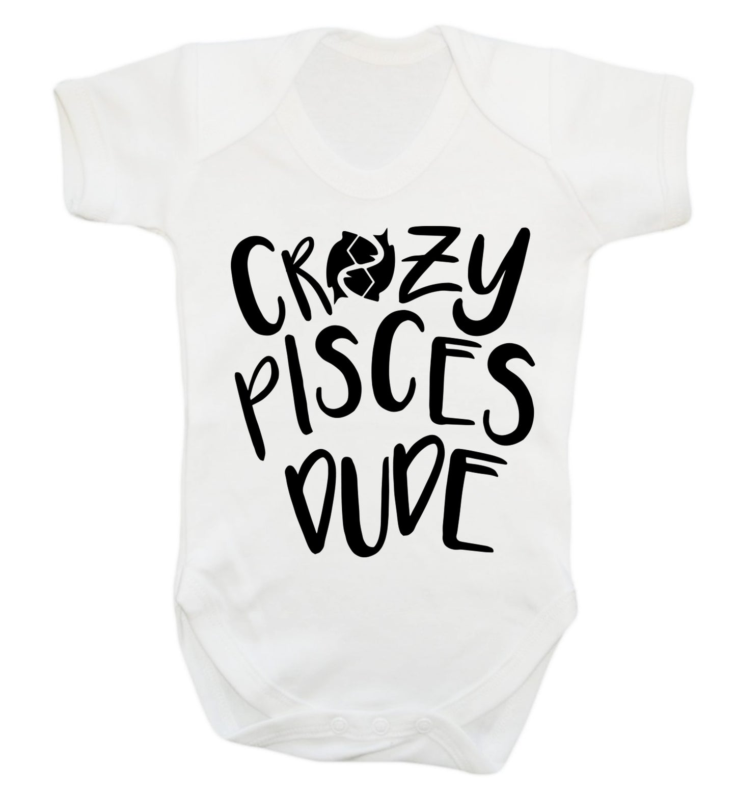 Crazy pisces dude Baby Vest white 18-24 months