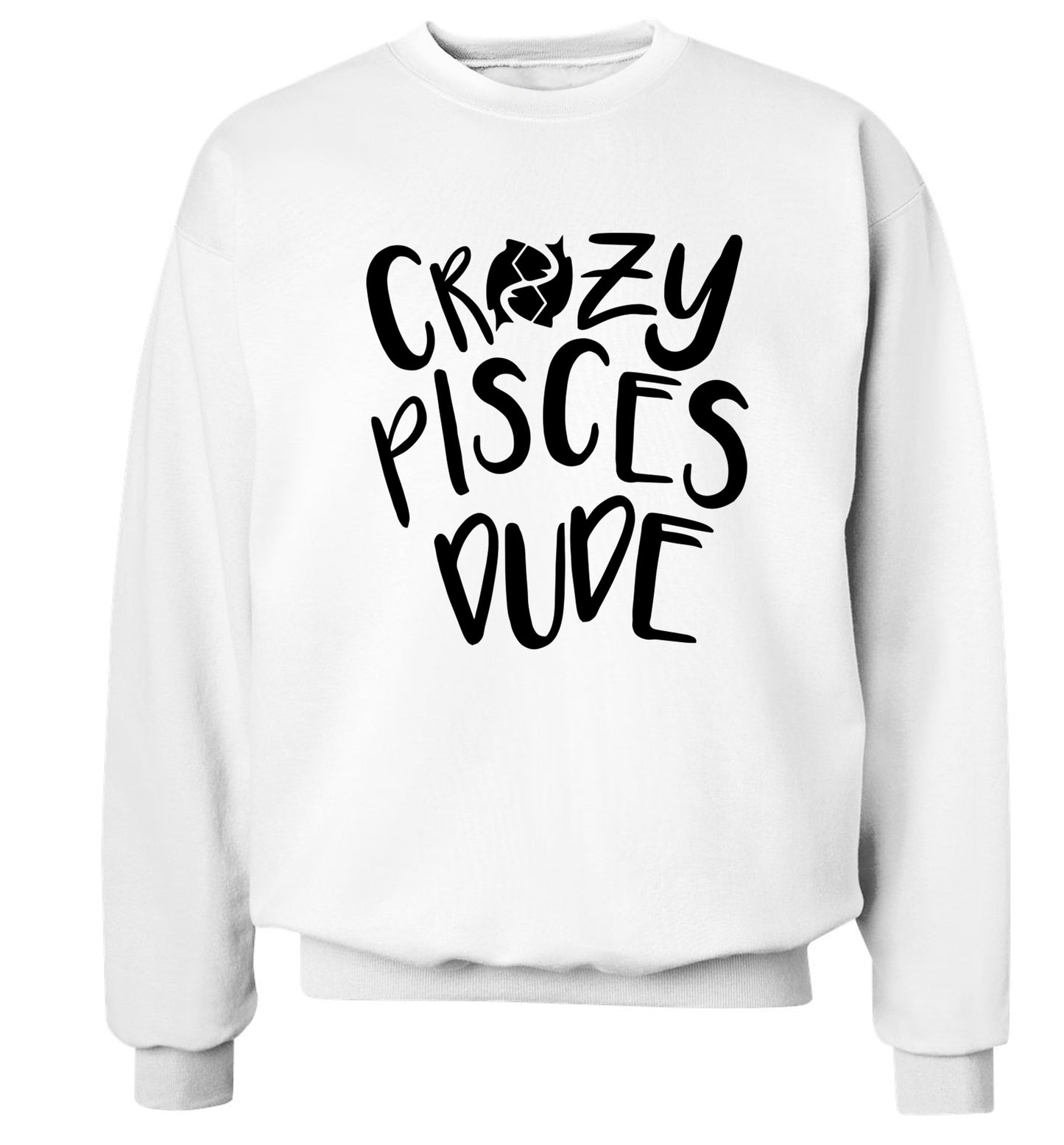 Crazy pisces dude Adult's unisex white Sweater 2XL