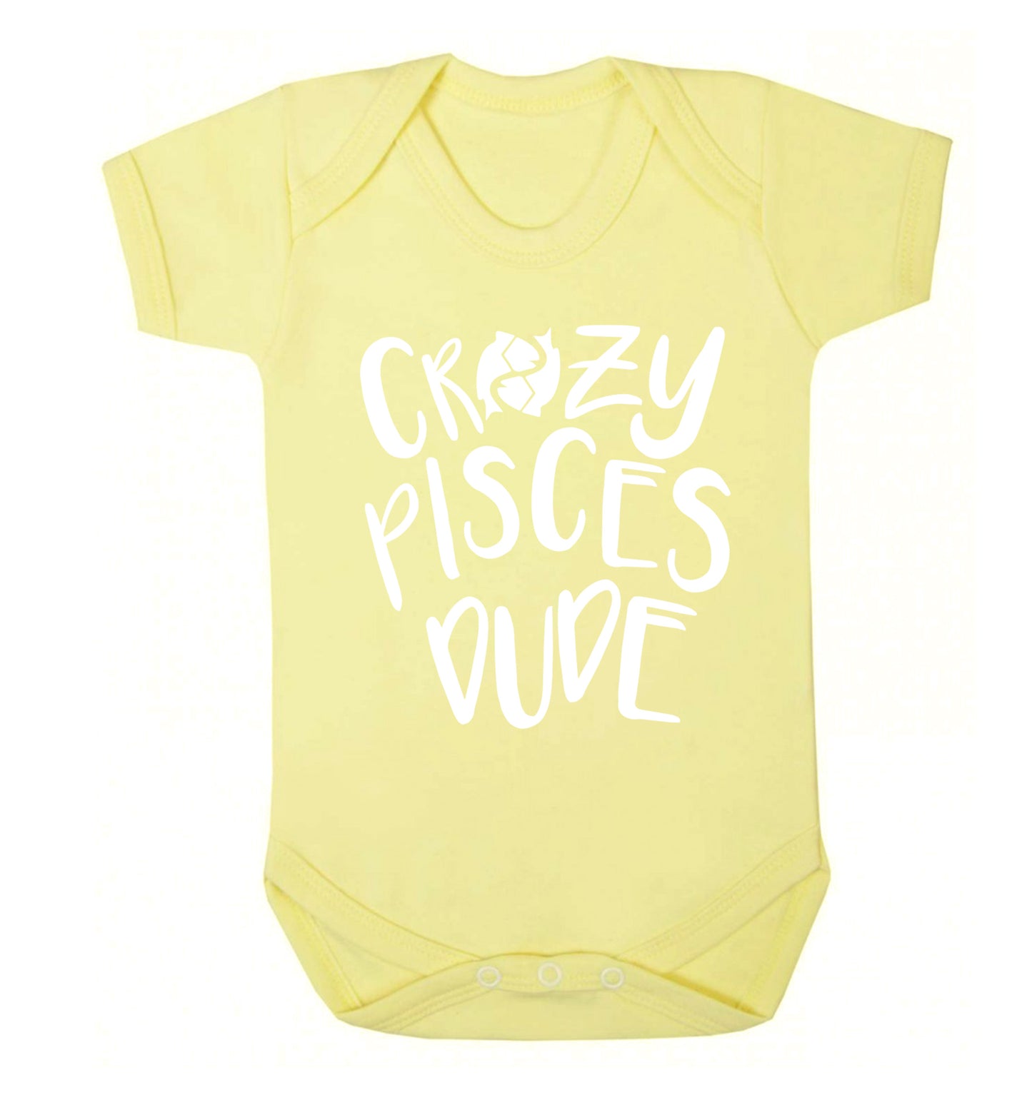 Crazy pisces dude Baby Vest pale yellow 18-24 months